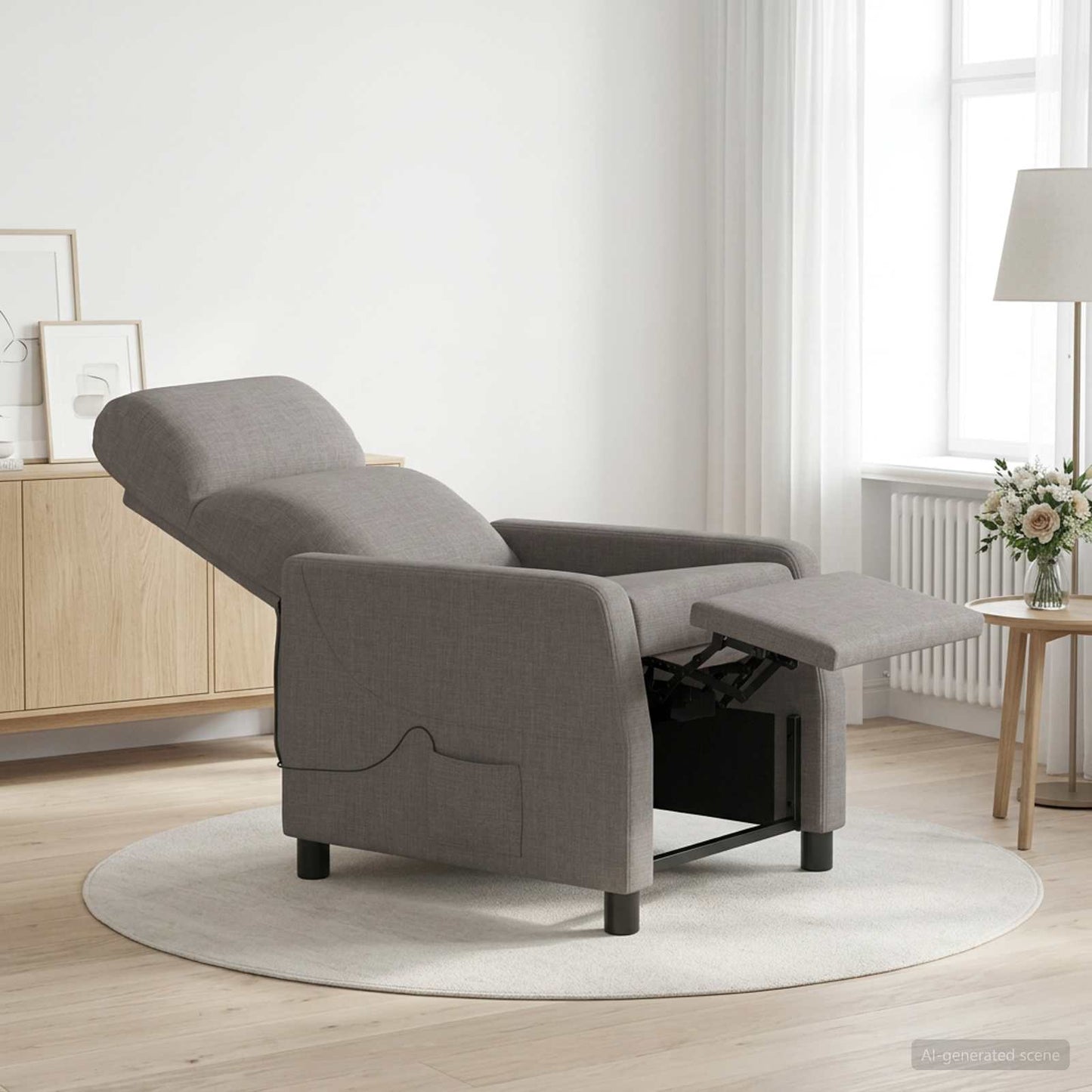 vidaXL Κάθισμα μασάζ Taupe Ύφασμα
