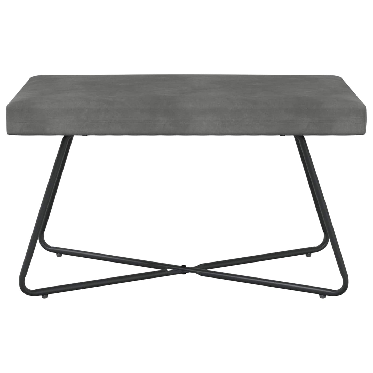 vidaXL παγκάκι Μονόχρωμο Σκούρο Γκρι 80 x 40 x 45 εκ. Βελούδο