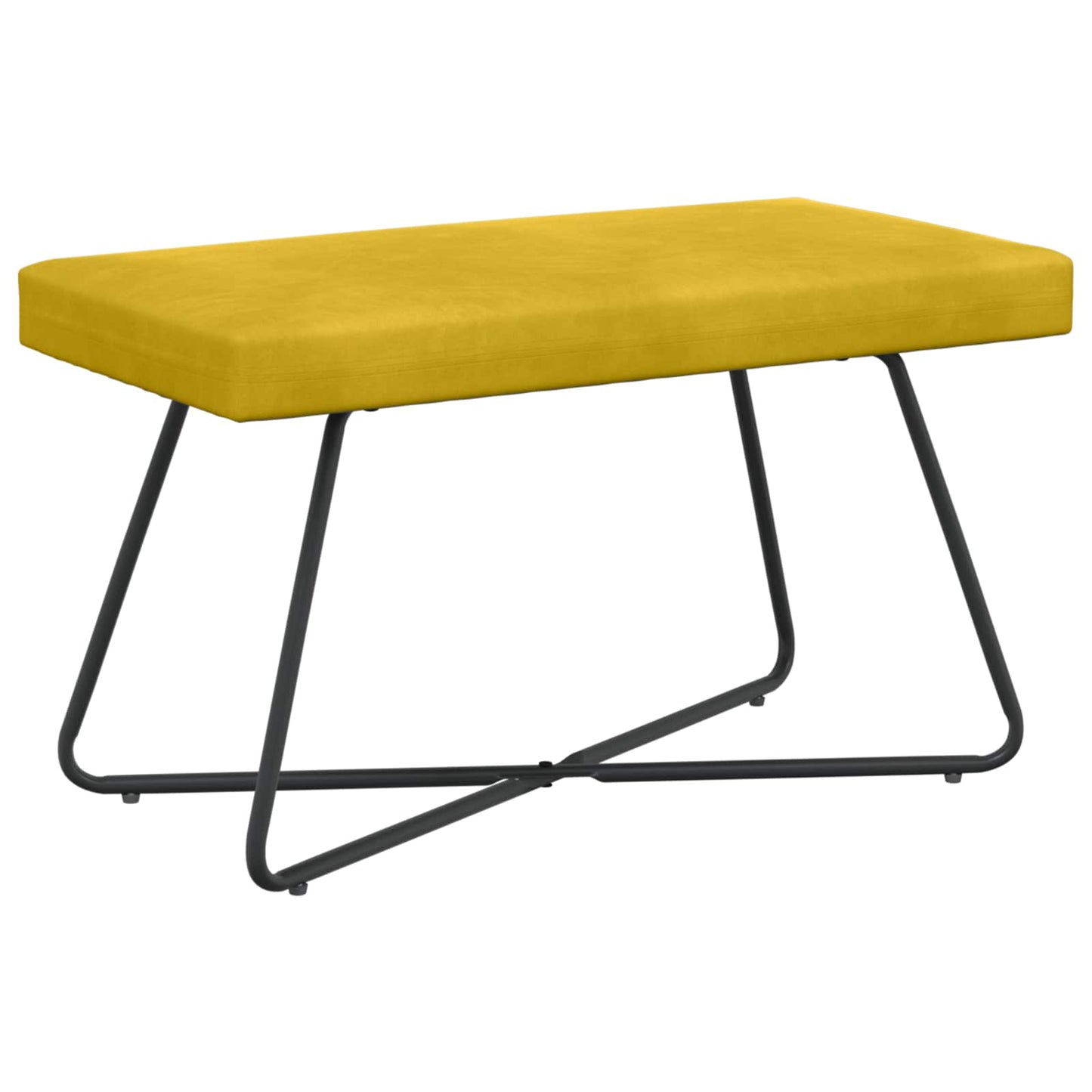 vidaXL παγκάκι Μονόχρωμο Κίτρινο 80 x 40 x 45 εκ. Βελούδο