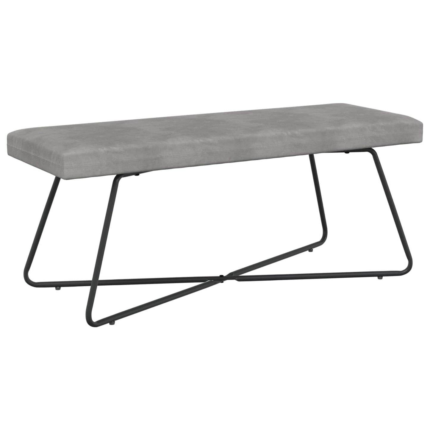 vidaXL παγκάκι Μονόχρωμο Ανοιχτό γκρι 110 x 40 x 45 cm Βελούδο