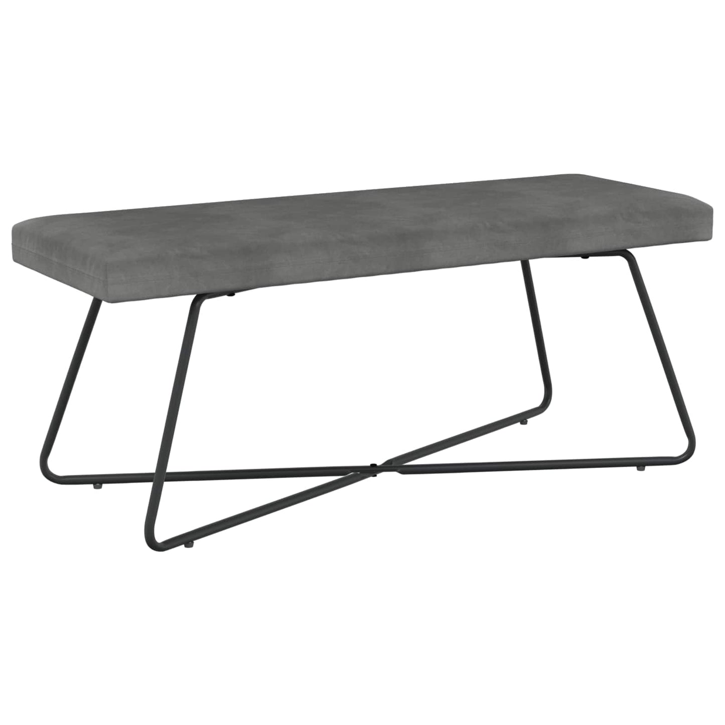 vidaXL παγκάκι Μονόχρωμο Σκούρο Γκρι 110 x 40 x 45 cm Βελούδο