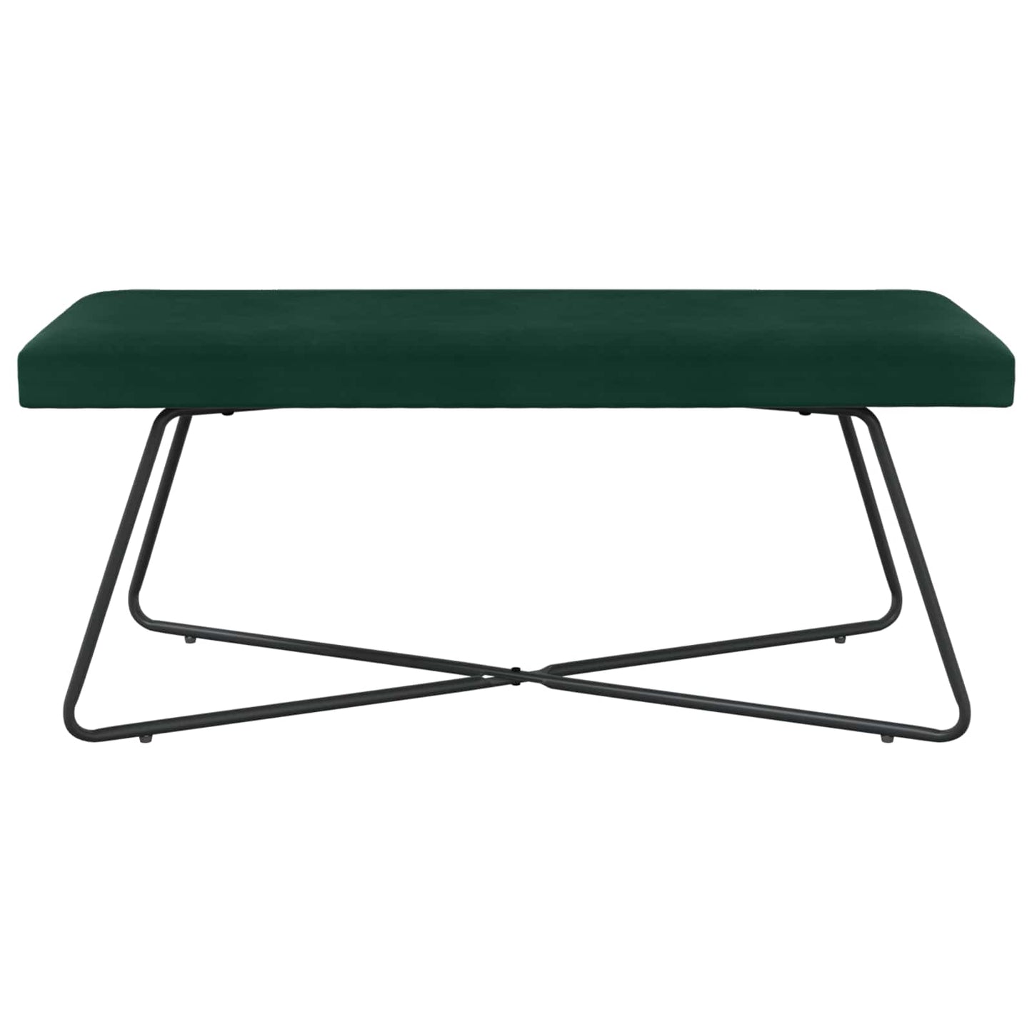 vidaXL παγκάκι Μονόχρωμο Σκούρο Πράσινο 110 x 40 x 45 cm Βελούδο