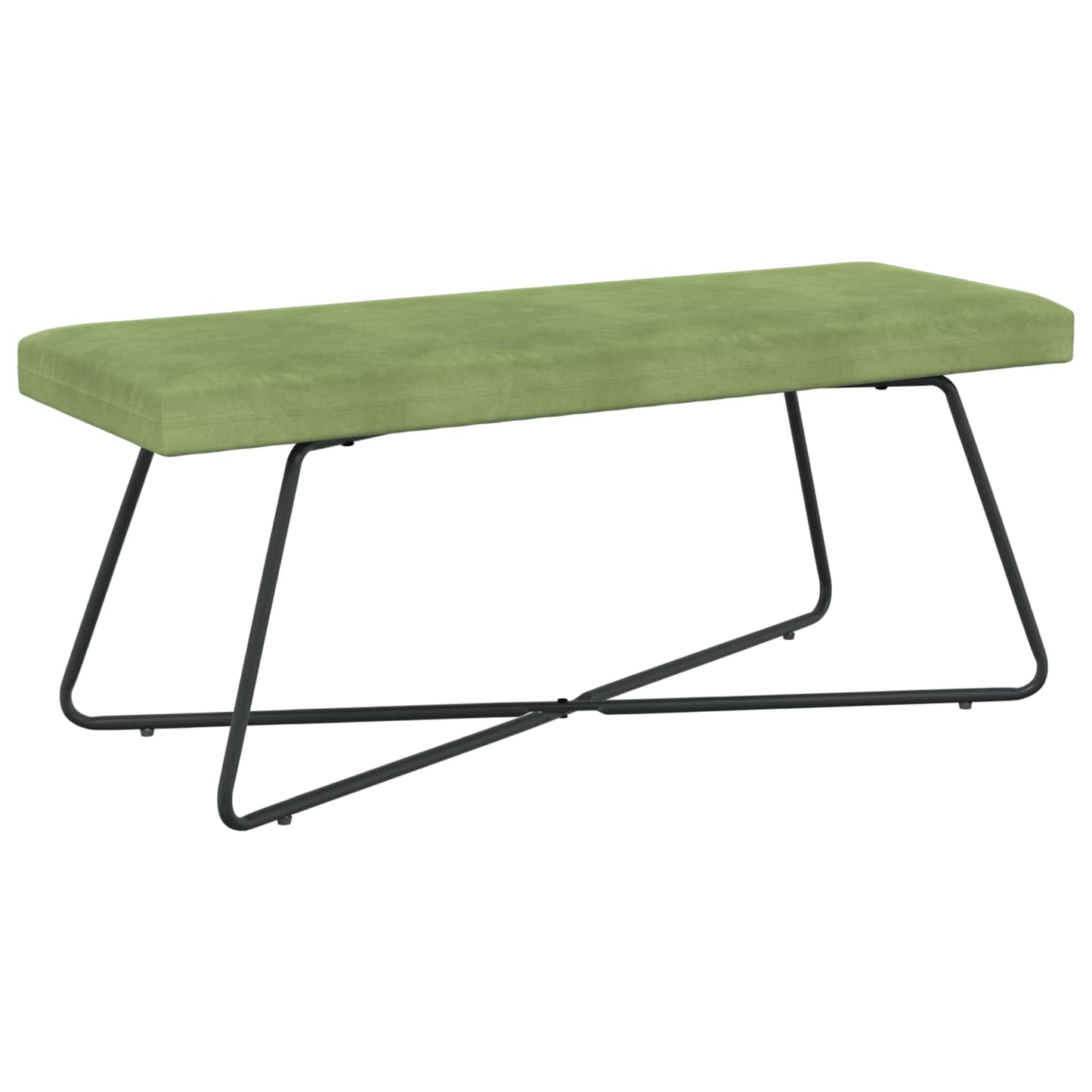 vidaXL παγκάκι Μονόχρωμο Ανοιχτό Πράσινο 110 x 40 x 45 cm Βελούδο
