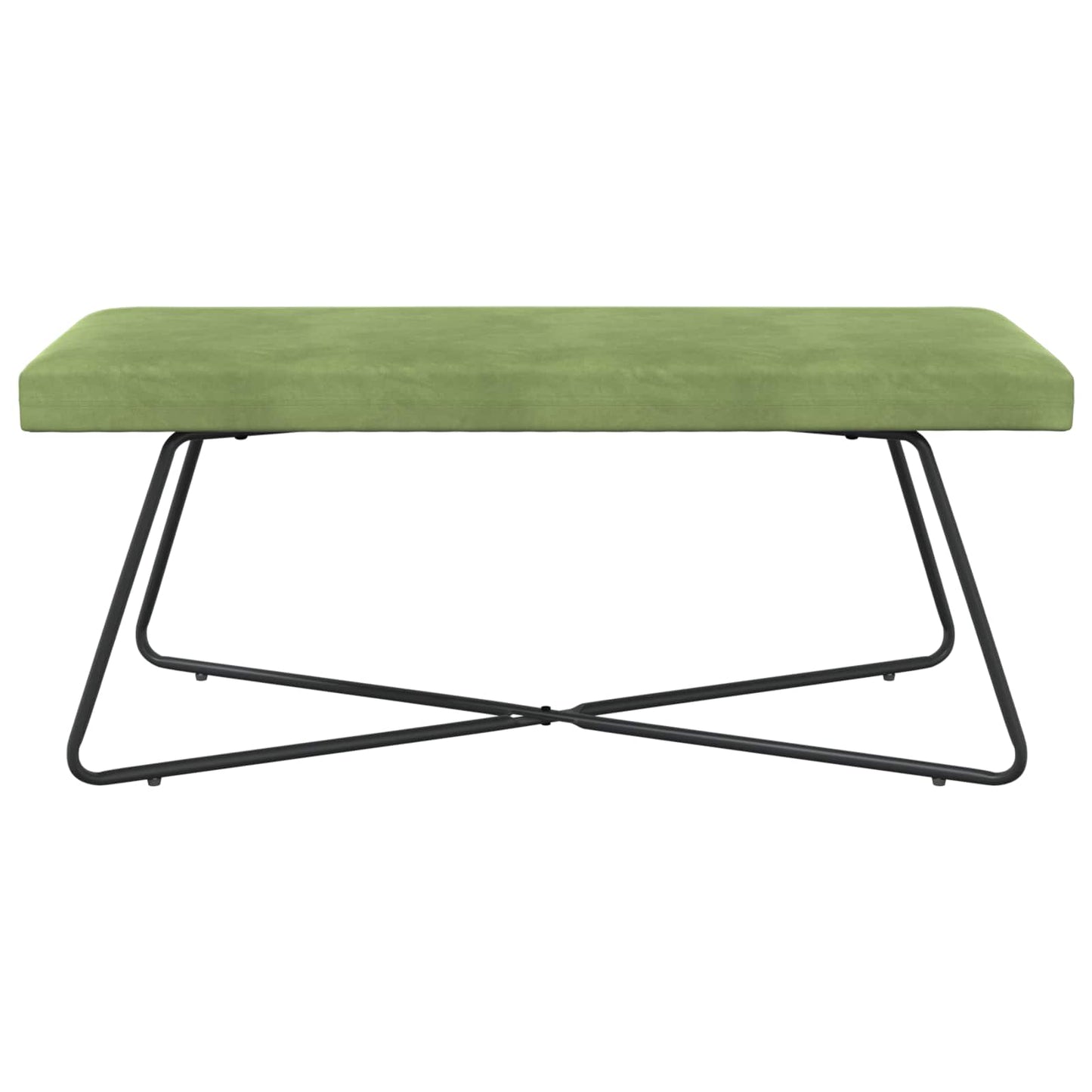 vidaXL παγκάκι Μονόχρωμο Ανοιχτό Πράσινο 110 x 40 x 45 cm Βελούδο