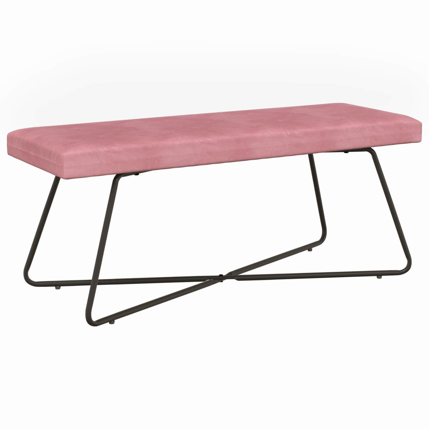vidaXL παγκάκι Μονόχρωμο Ροζ 110 x 40 x 45 cm Βελούδο