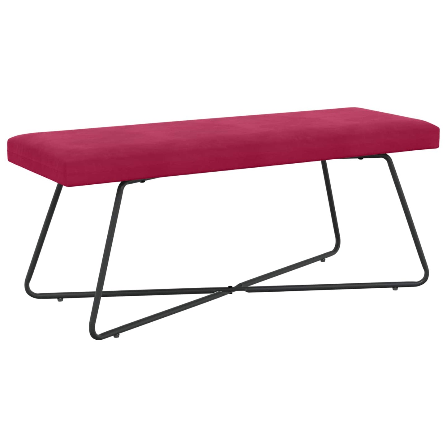 vidaXL παγκάκι Μονόχρωμο Κόκκινο 110 x 40 x 45 cm Βελούδο
