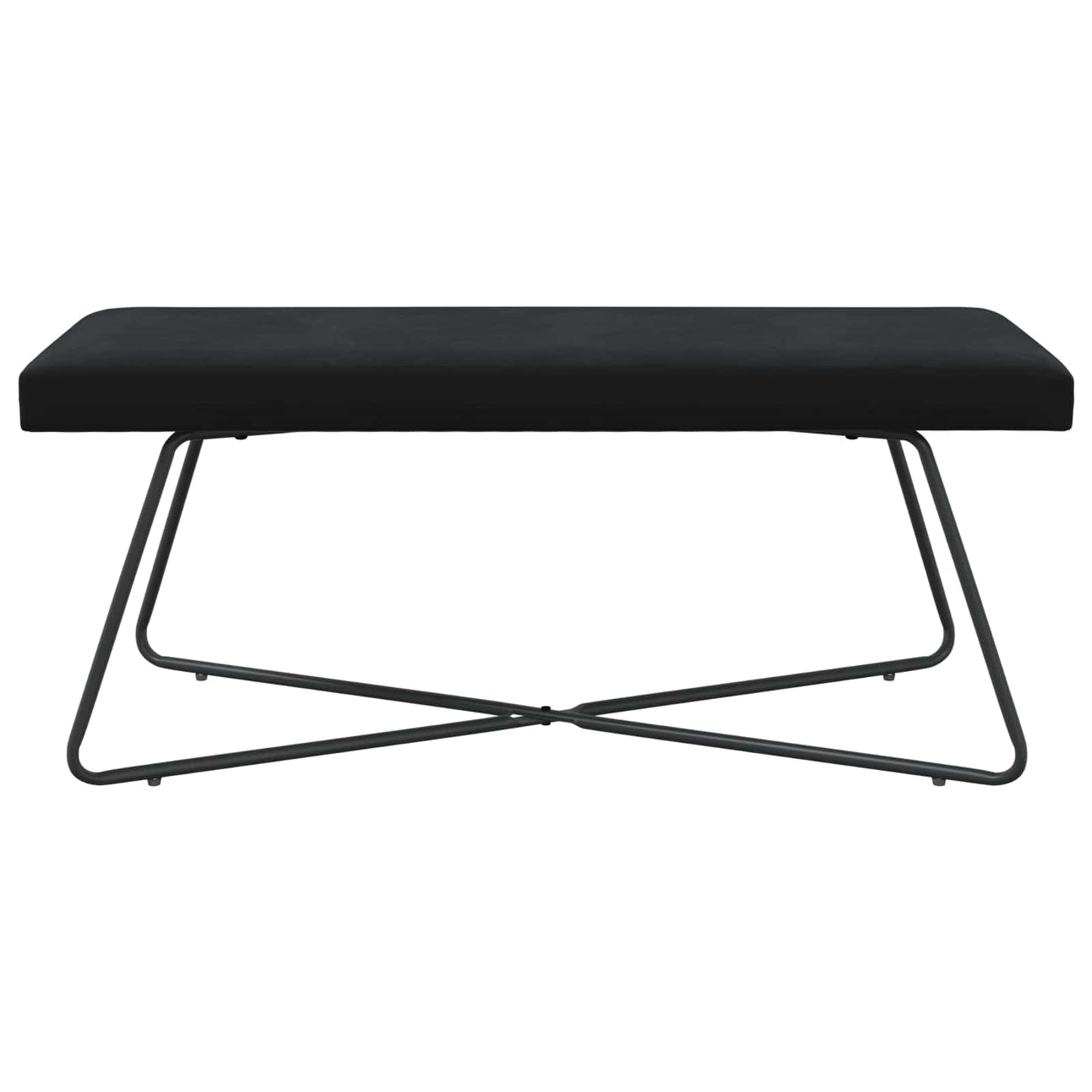 vidaXL παγκάκι Μονόχρωμο Μαύρο 110 x 40 x 45 cm Βελούδο