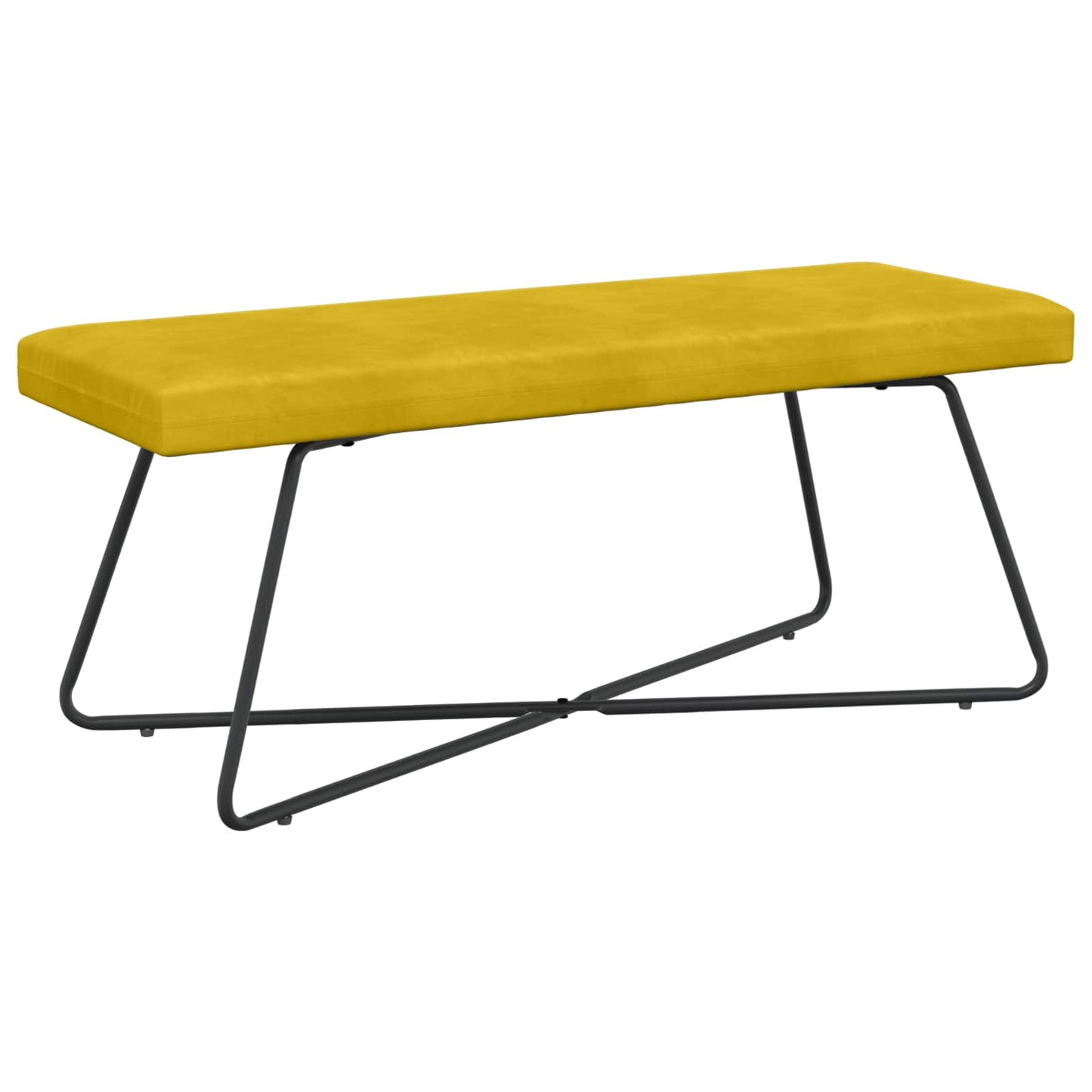 vidaXL παγκάκι Μονόχρωμο Κίτρινο 110 x 40 x 45 cm Βελούδο