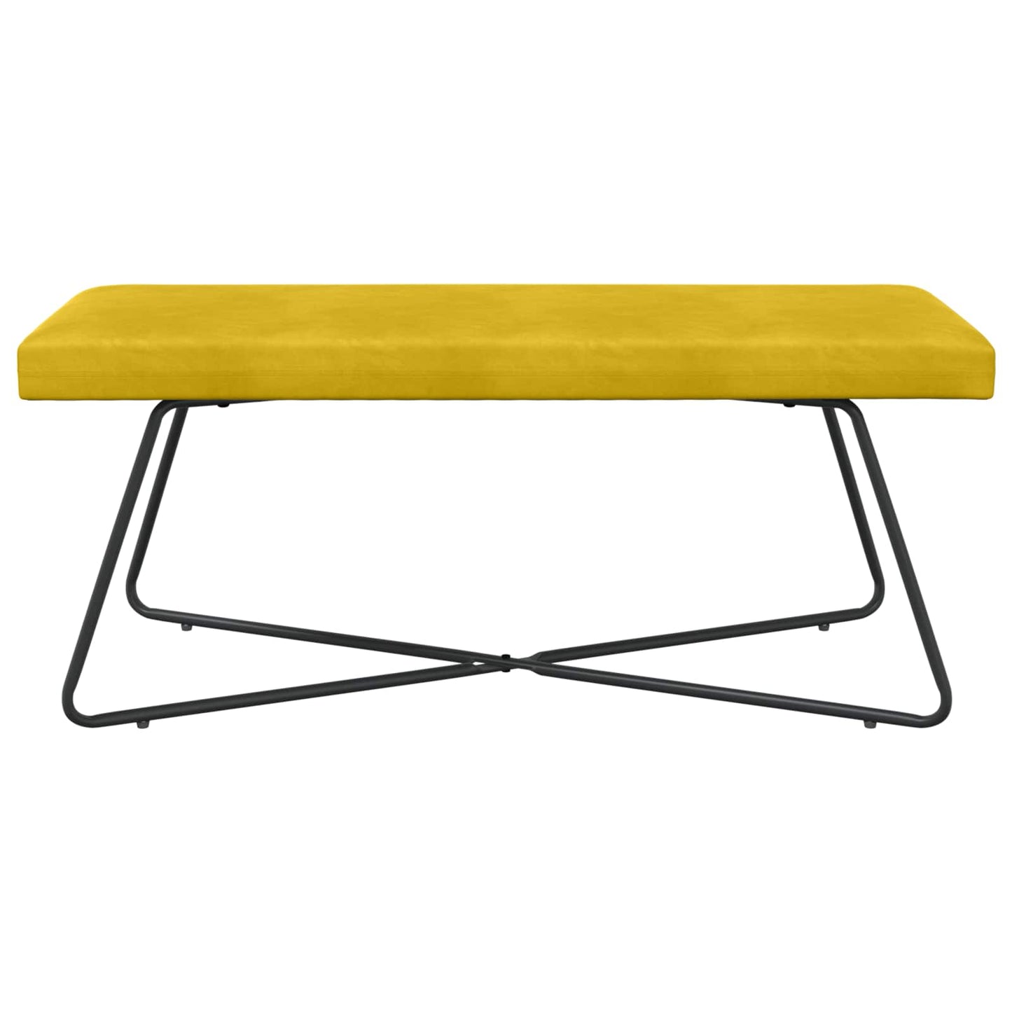 vidaXL παγκάκι Μονόχρωμο Κίτρινο 110 x 40 x 45 cm Βελούδο