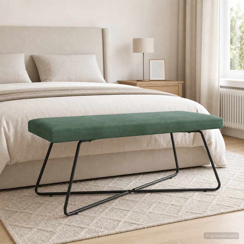 vidaXL παγκάκι Μονόχρωμο Θαλασσί 110 x 40 x 45 cm Βελούδο