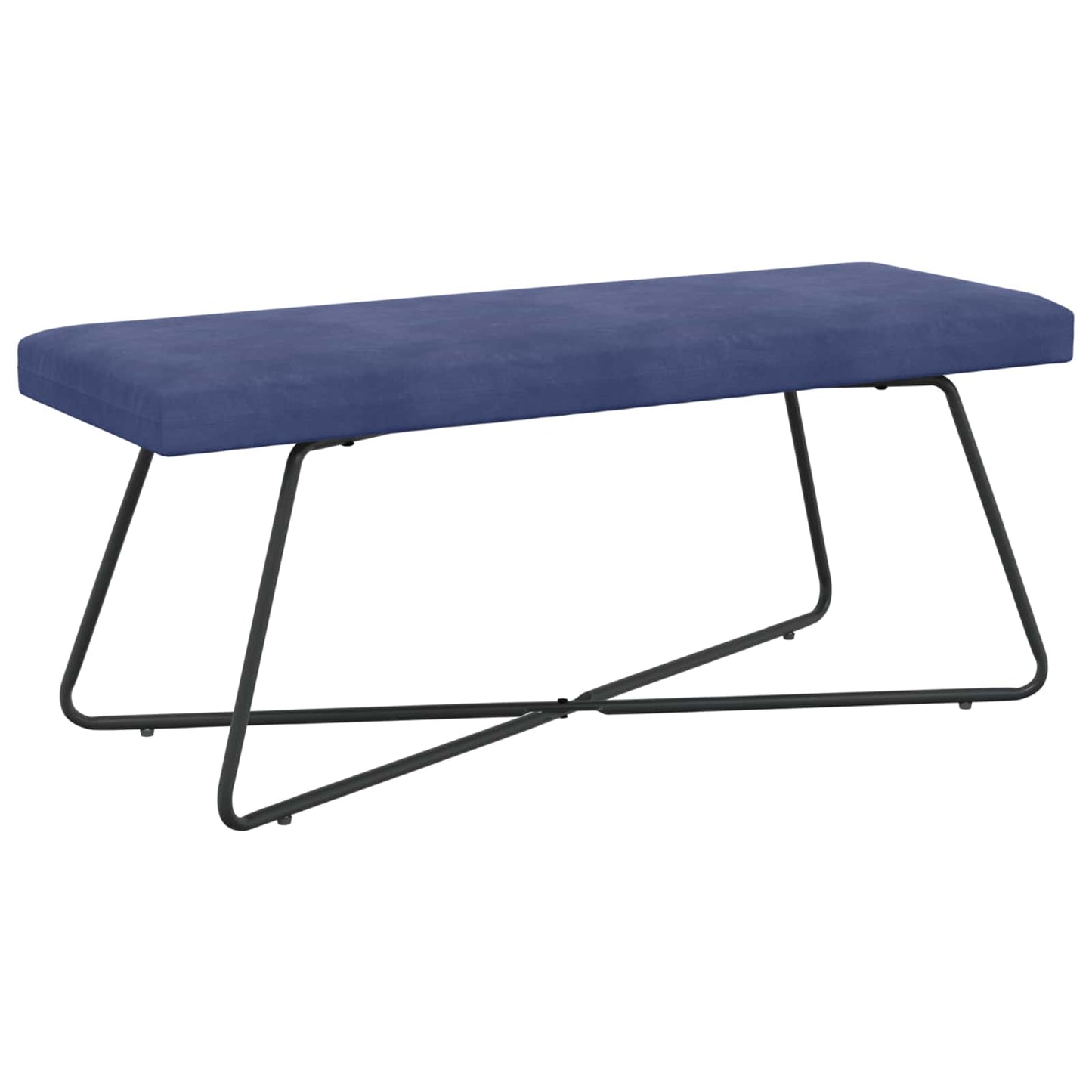 vidaXL παγκάκι Μονόχρωμο Μπλε Αστυνομίας 110 x 40 x 45 cm Βελούδο