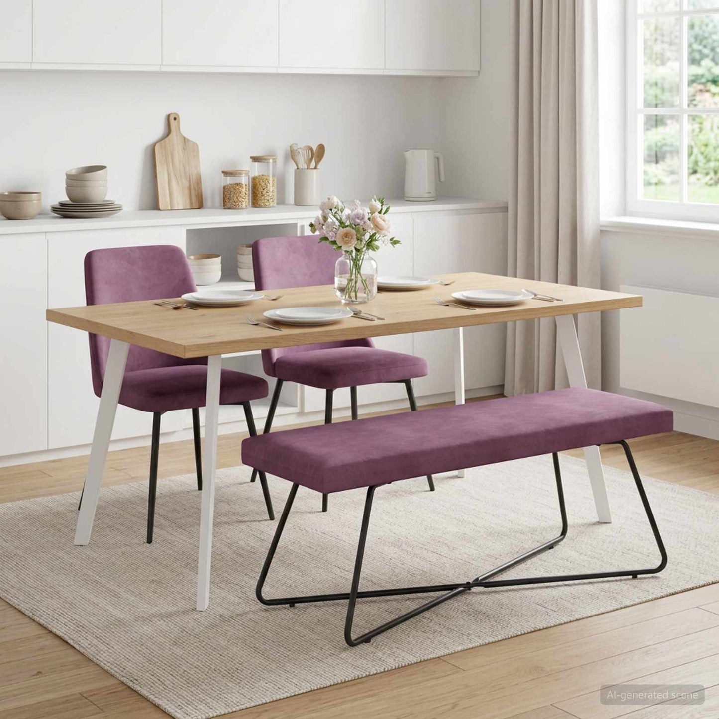 vidaXL παγκάκι Μονόχρωμο Μοβ 110 x 40 x 45 cm Βελούδο