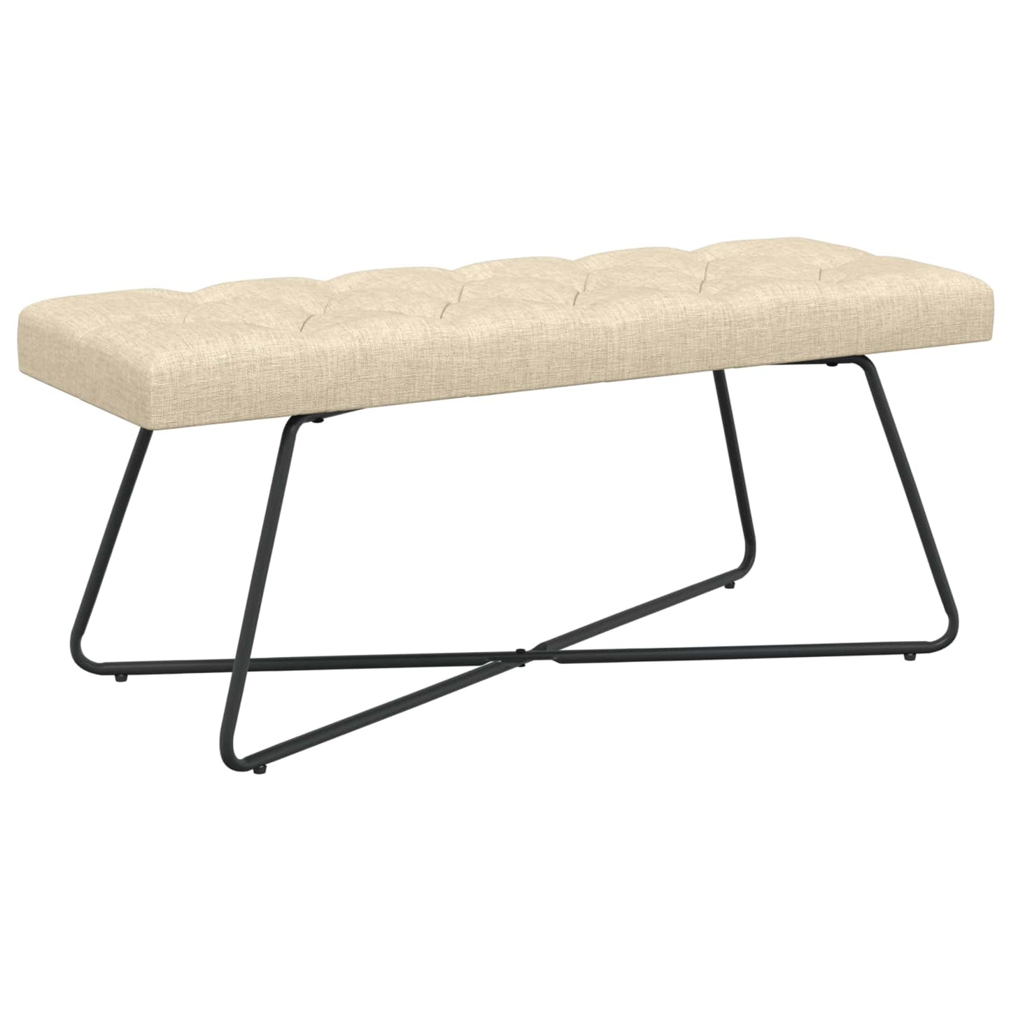 vidaXL Πάγκος με κουμπωτές επιφάνειες Κρεμ 110 x 40 x 46 cm Ύφασμα