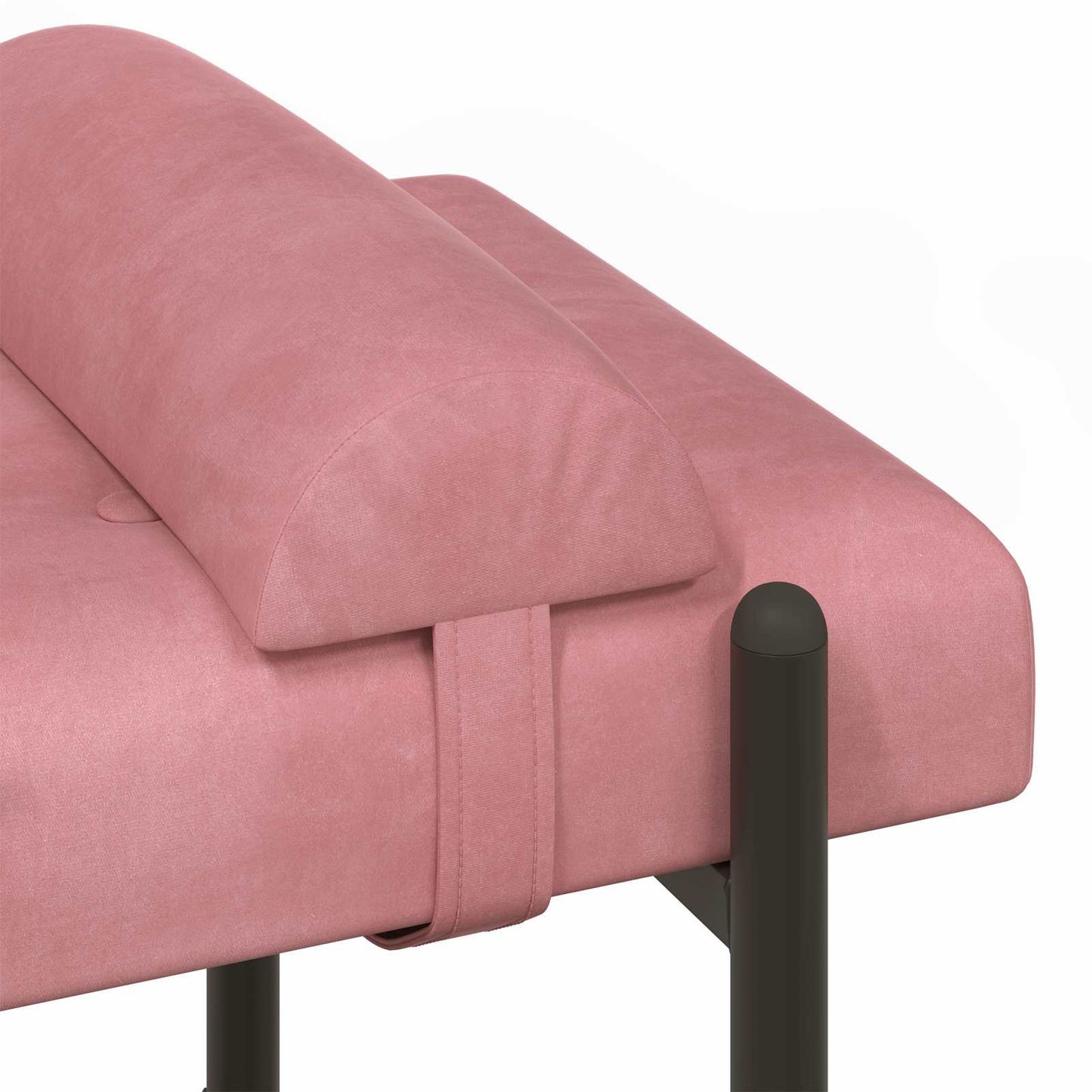 vidaXL Παγκάκι με κουμπιά και μαξιλάρια Ροζ 110 x 40 x 46 cm Βελούδο