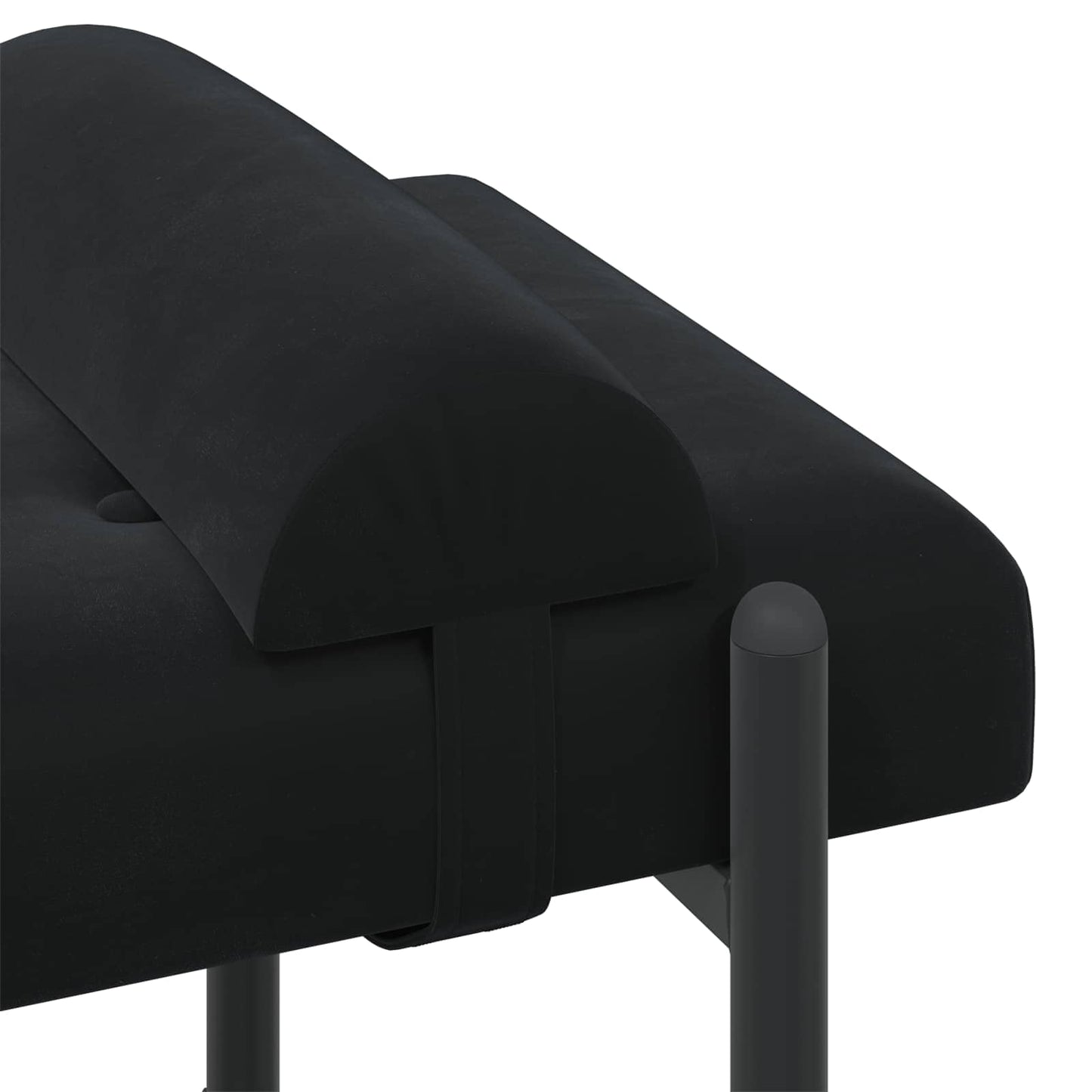 vidaXL Παγκάκι με κουμπιά και μαξιλάρια Μαύρο 110 x 40 x 46 cm Βελούδο
