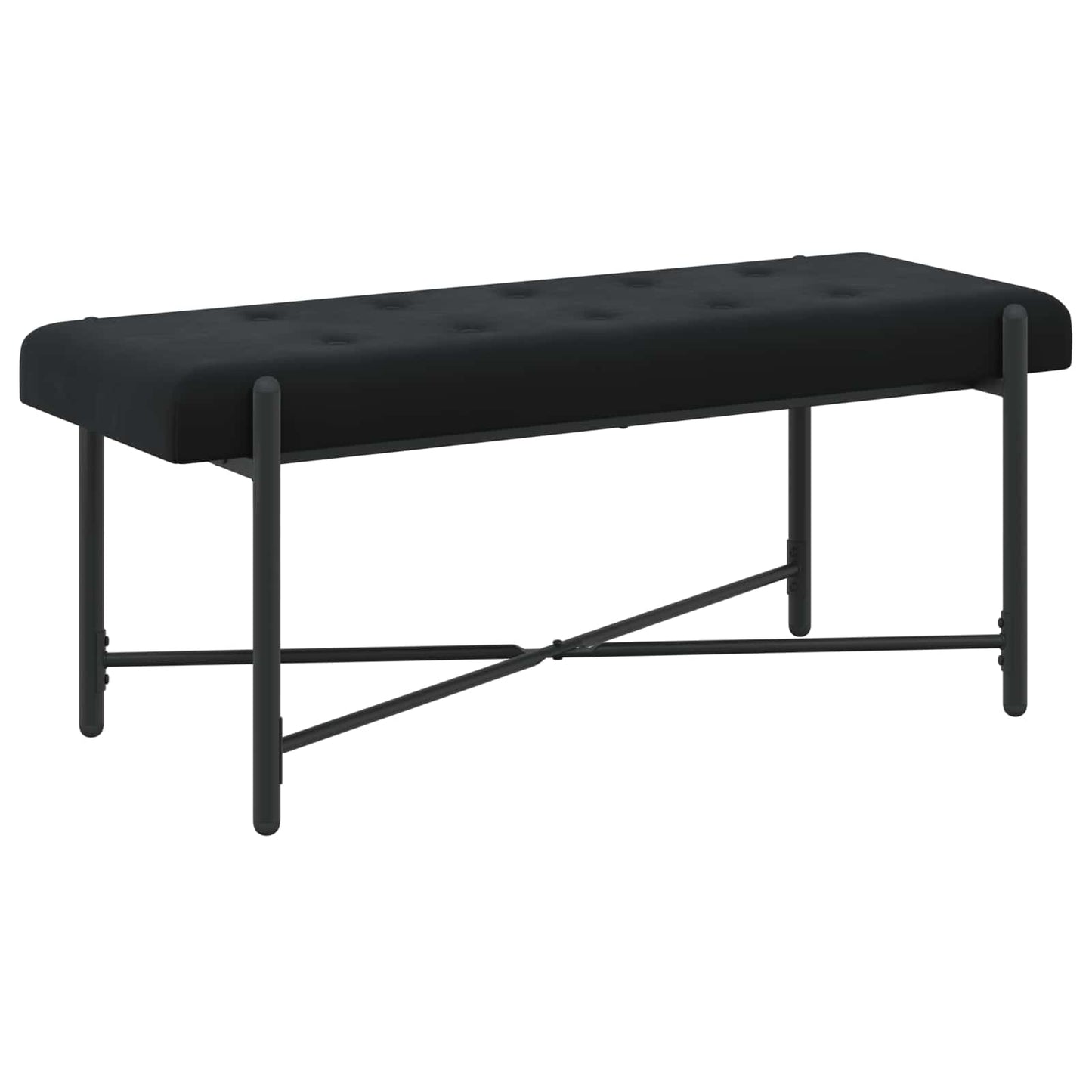 vidaXL Παγκάκι με κουμπιά και μαξιλάρια Μαύρο 110 x 40 x 46 cm Βελούδο