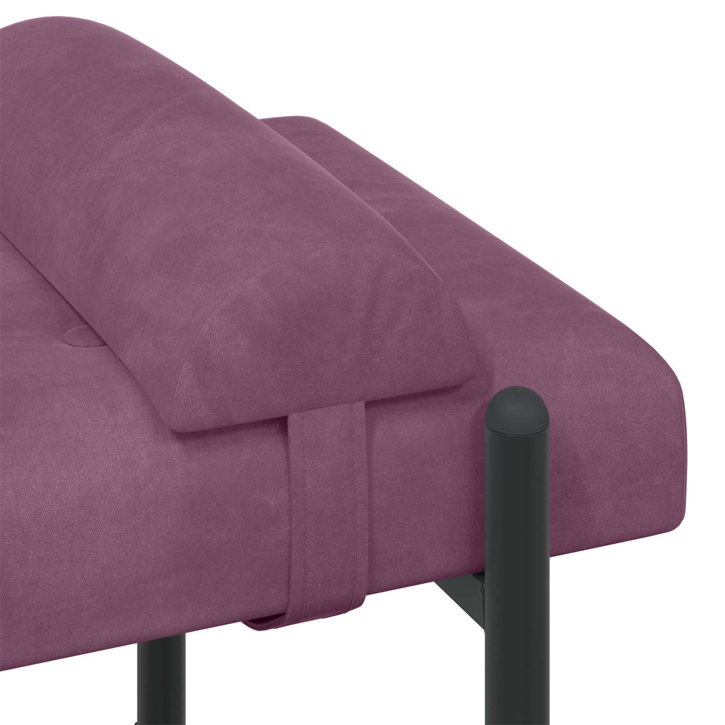 vidaXL Παγκάκι με κουμπιά και μαξιλάρια Μοβ 110 x 40 x 46 cm Βελούδο