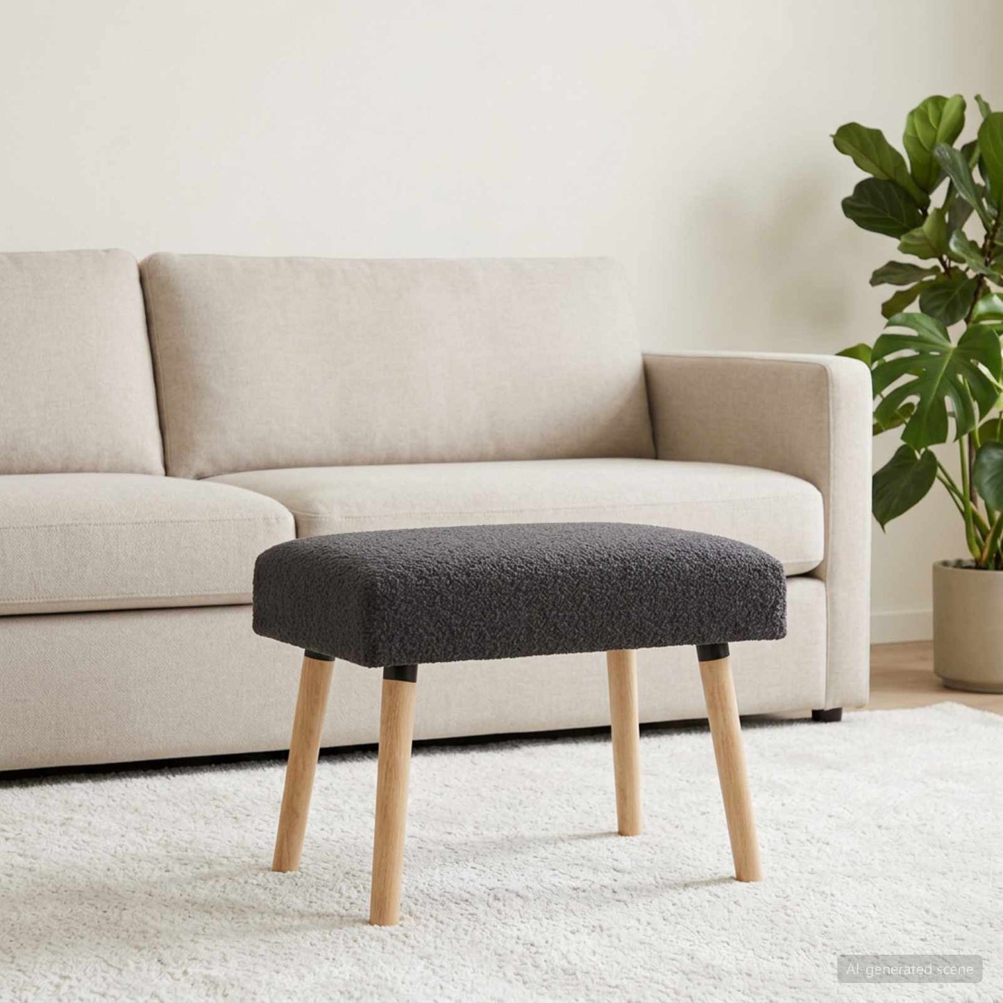 vidaXL παγκάκι Μονόχρωμο Σκούρο Γκρι 60 x 40 x 45 εκ. Μπουκλέ