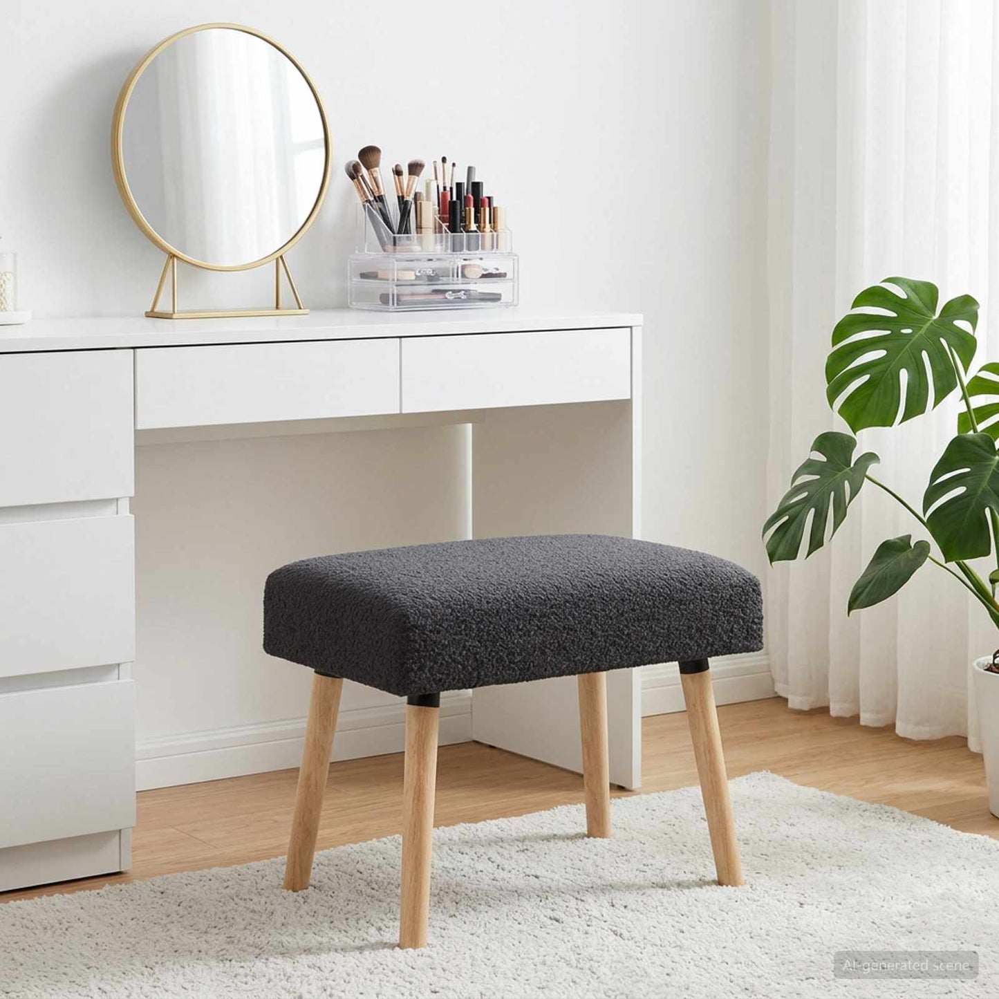 vidaXL παγκάκι Μονόχρωμο Σκούρο Γκρι 60 x 40 x 45 εκ. Μπουκλέ