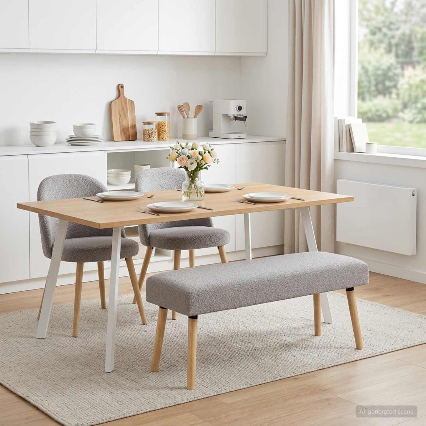 vidaXL παγκάκι Μονόχρωμο Ανοιχτό γκρι 110 x 40 x 46 cm Μπουκλέ