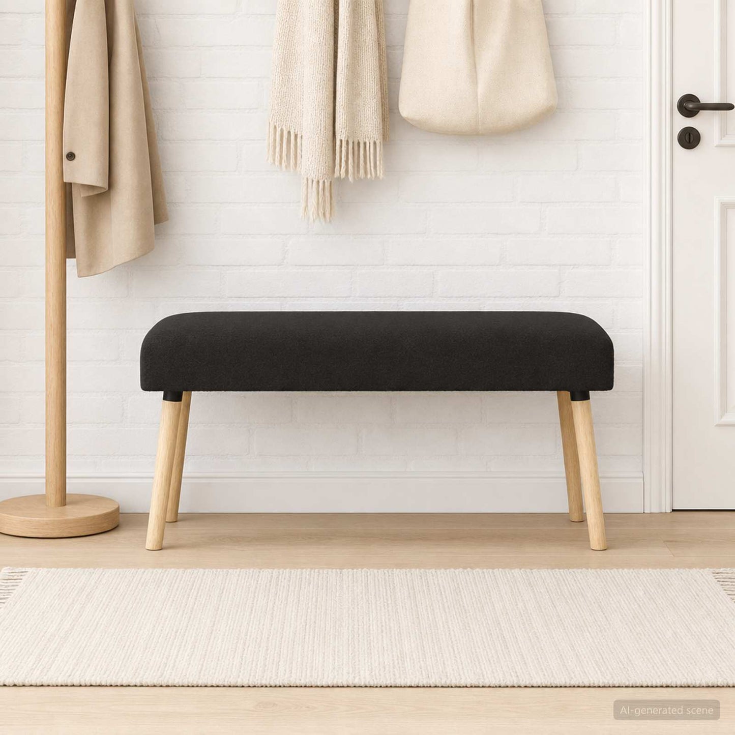 vidaXL παγκάκι Μονόχρωμο Μαύρο 110 x 40 x 46 cm Μπουκλέ