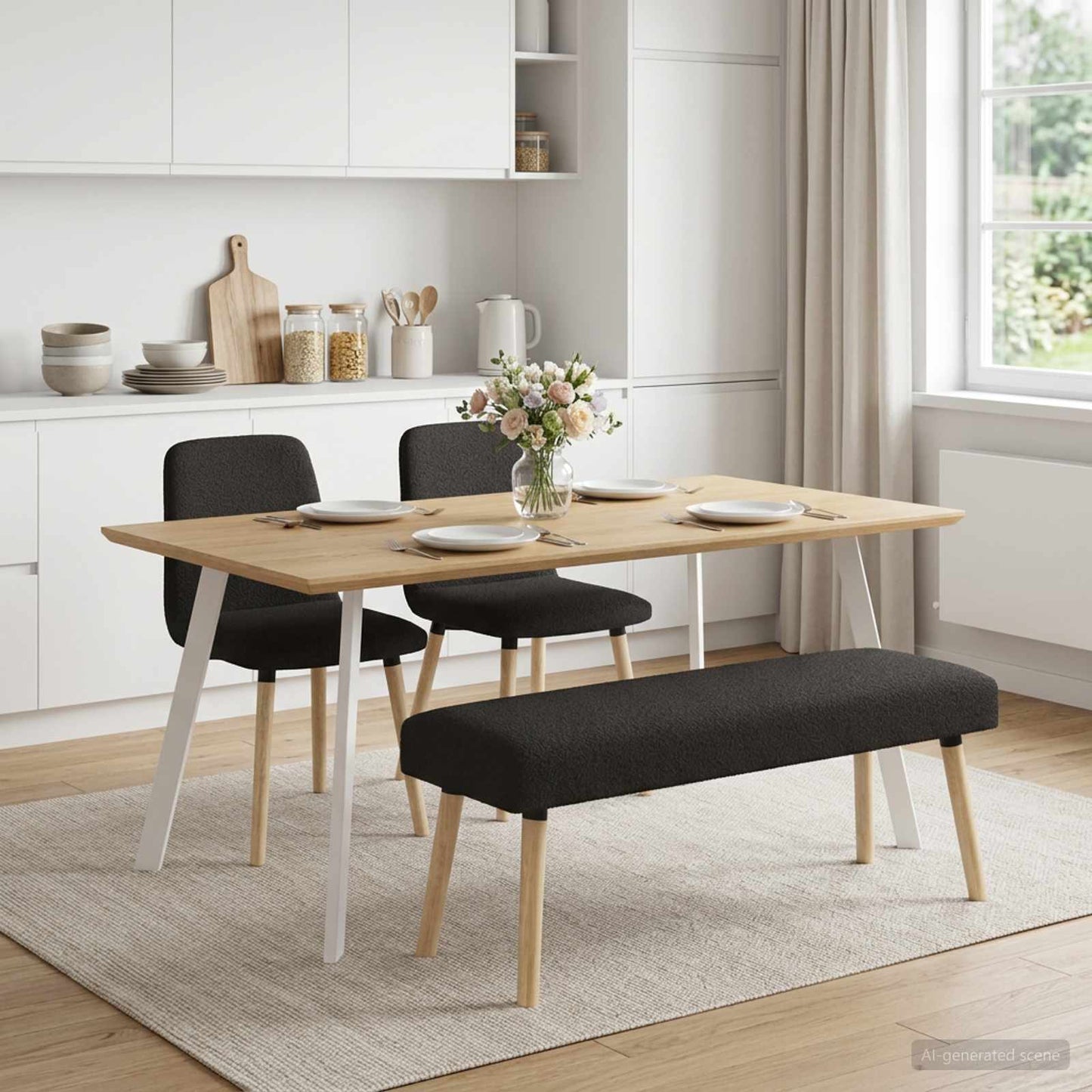 vidaXL παγκάκι Μονόχρωμο Μαύρο 110 x 40 x 46 cm Μπουκλέ