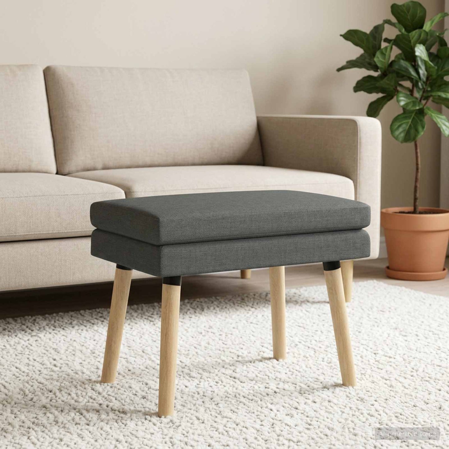 vidaXL Διπλή Επίστρωση Πάγκος Σκούρο Γκρι 60 x 40 x 46 εκ. Ύφασμα
