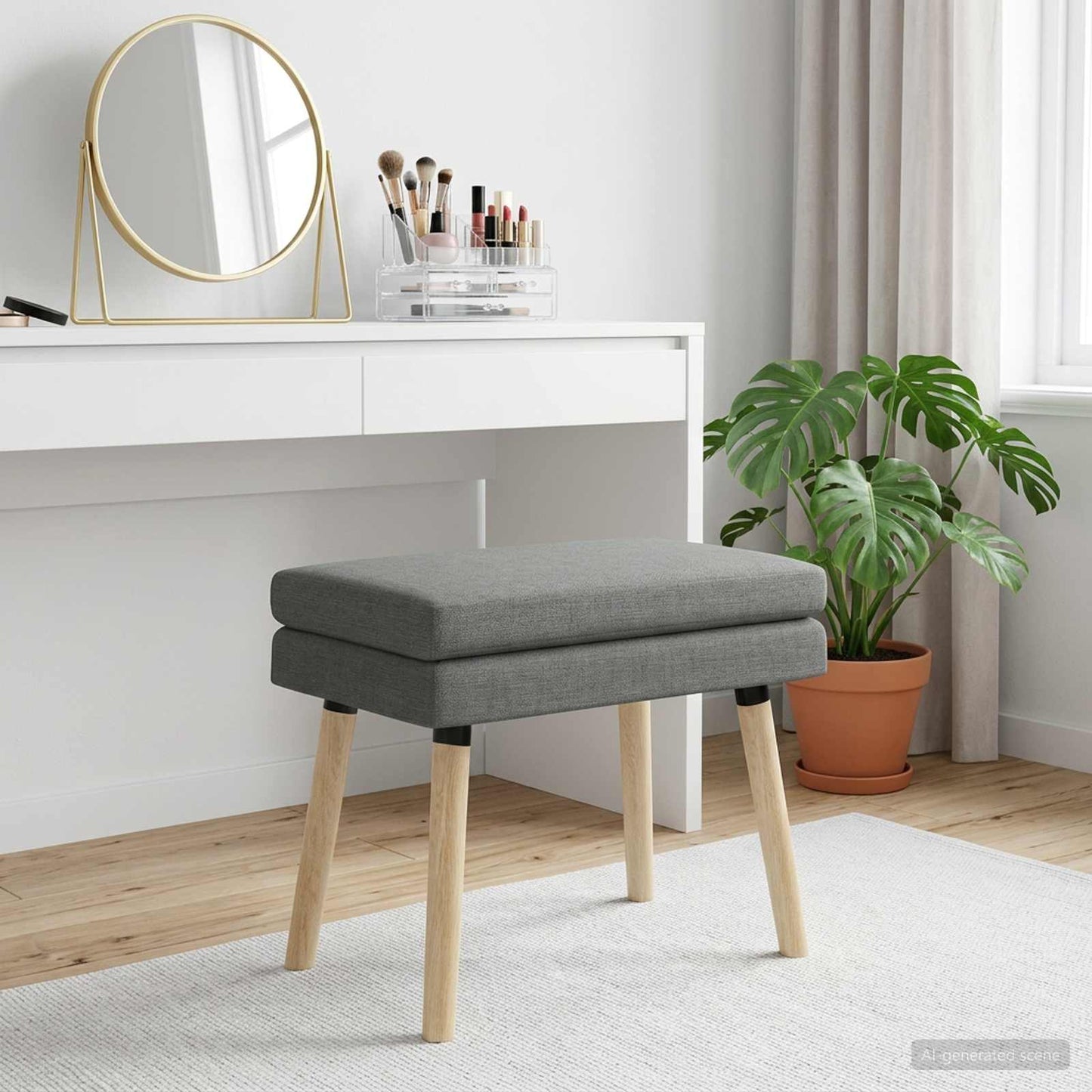 vidaXL Διπλή Επίστρωση Πάγκος Σκούρο Γκρι 60 x 40 x 46 εκ. Ύφασμα