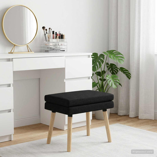 vidaXL Διπλή Επίστρωση Πάγκος Μαύρο 60 x 40 x 46 εκ. Ύφασμα