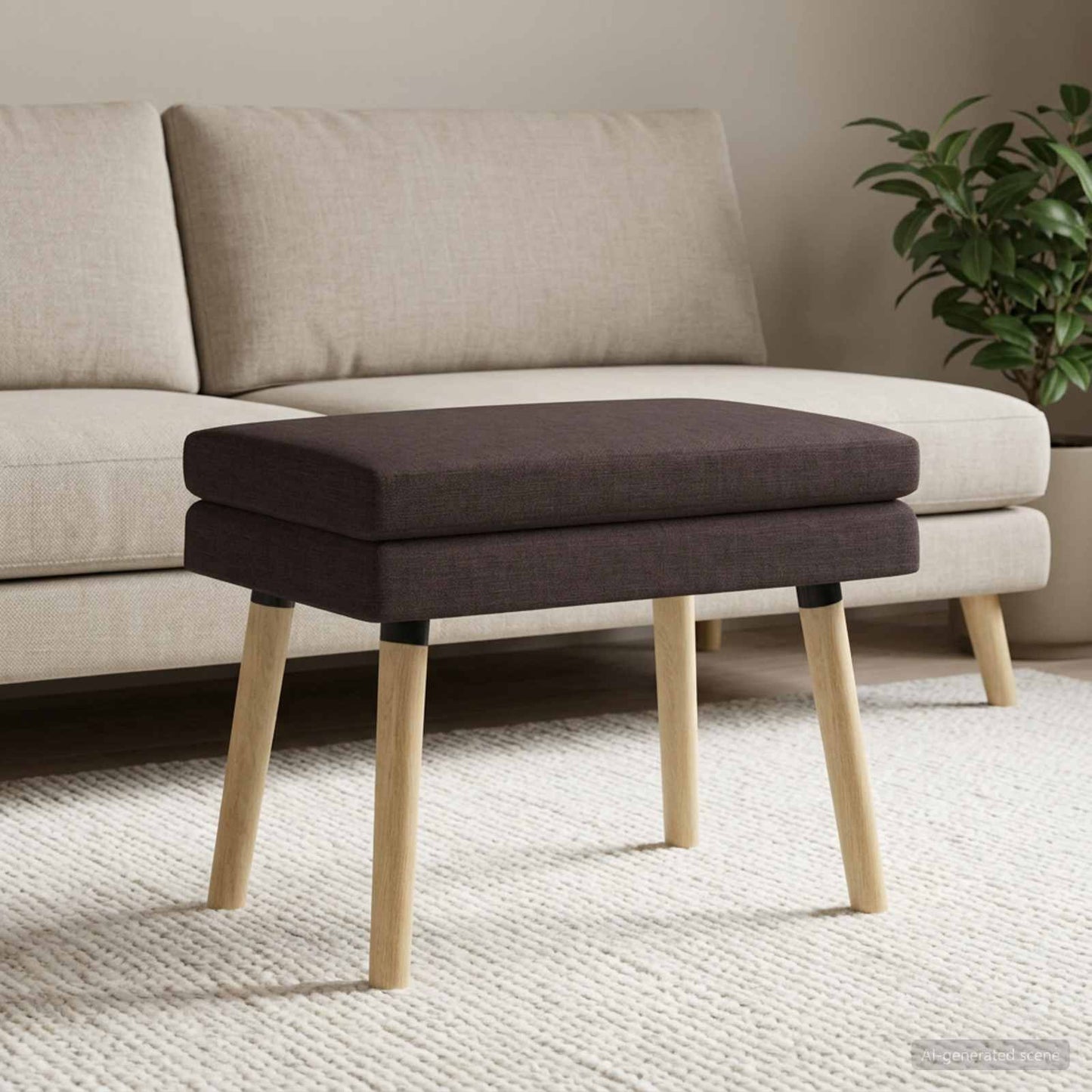 vidaXL Διπλή Επίστρωση Πάγκος Σκούρο Καφέ 60 x 40 x 46 εκ. Ύφασμα