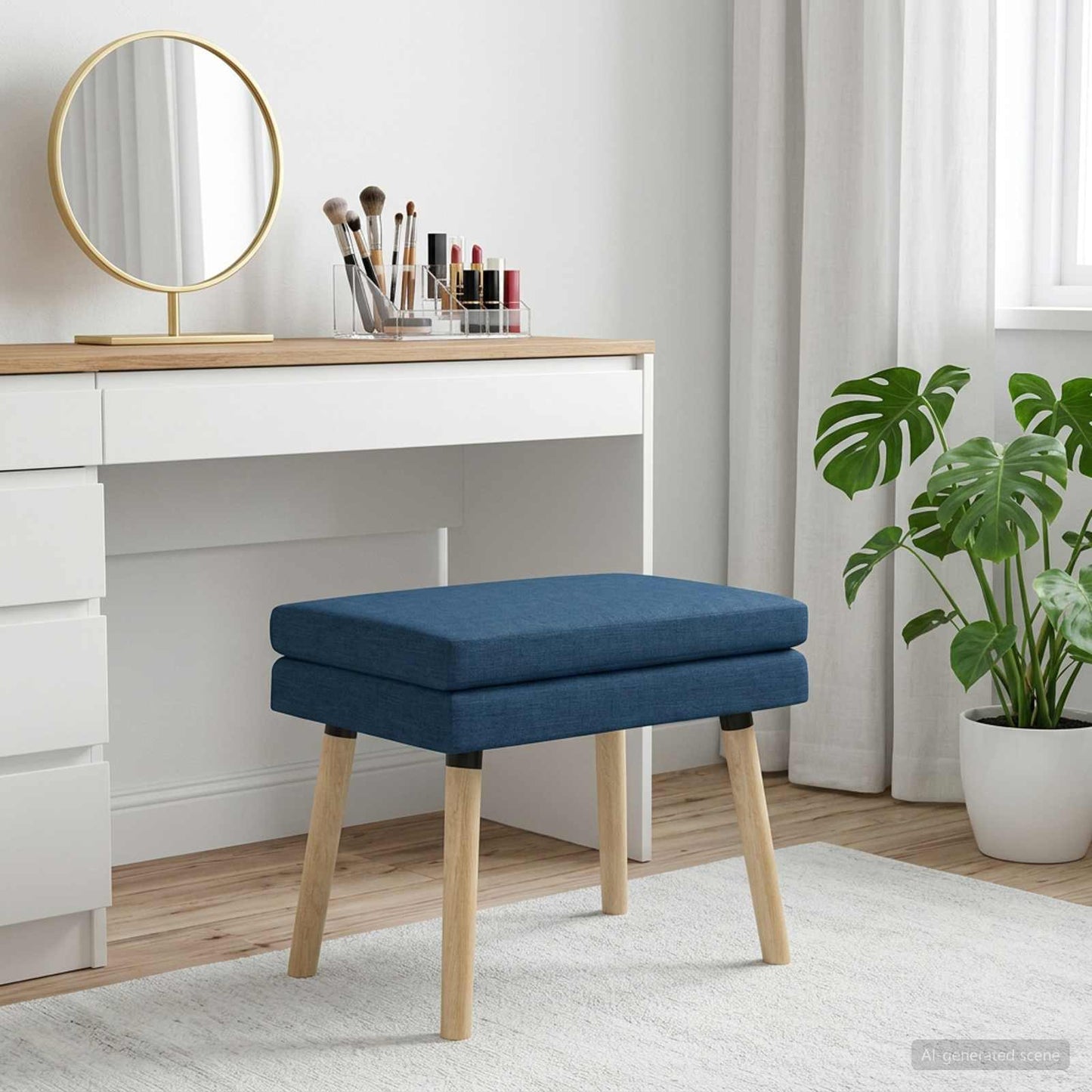 vidaXL Διπλή Επίστρωση Πάγκος Μπλε 60 x 40 x 46 εκ. Ύφασμα