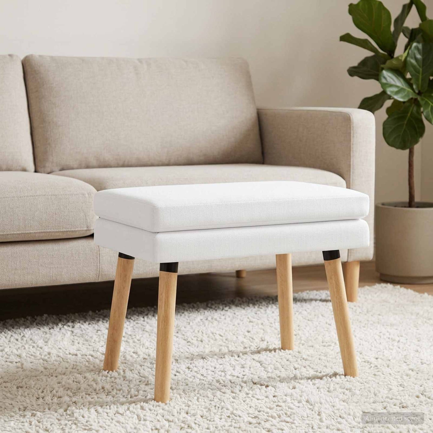 vidaXL Διπλή Επίστρωση Πάγκος Λευκό 60 x 40 x 46 εκ. Ύφασμα
