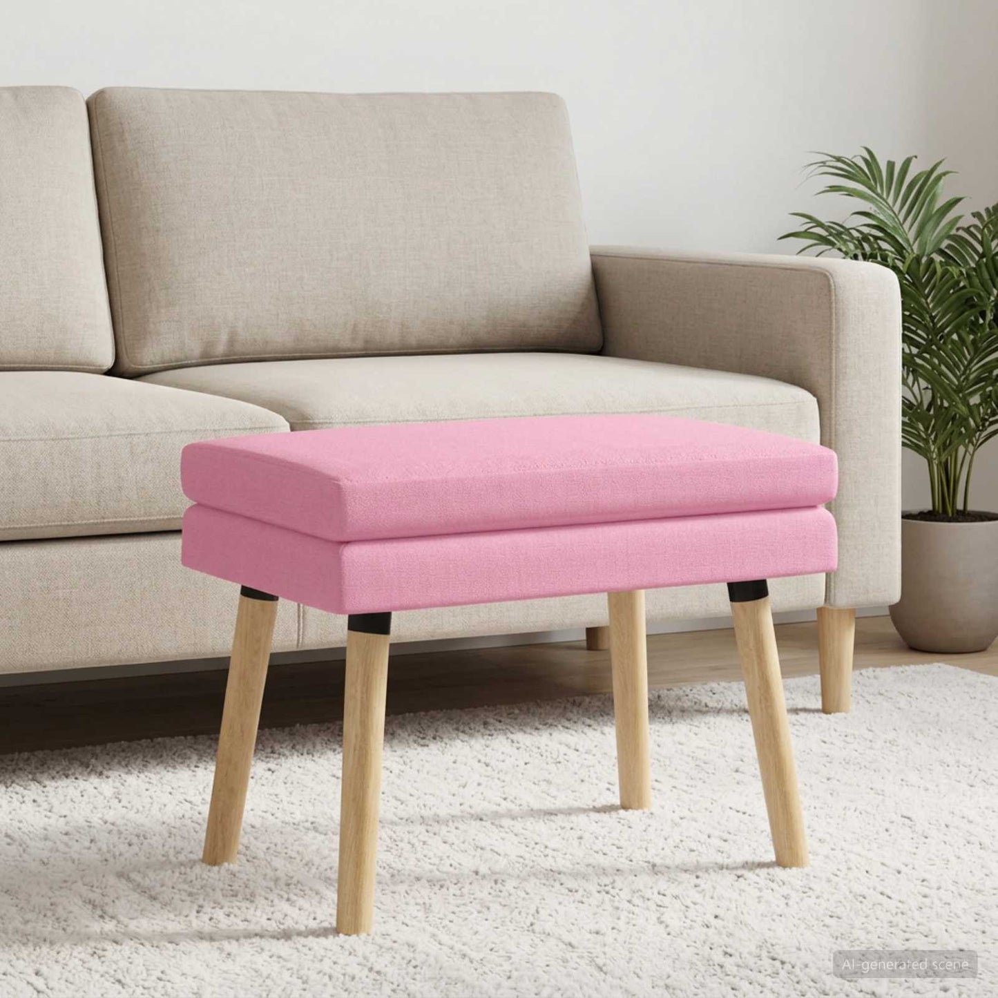 vidaXL Διπλή Επίστρωση Πάγκος Ροζ 60 x 40 x 46 εκ. Ύφασμα