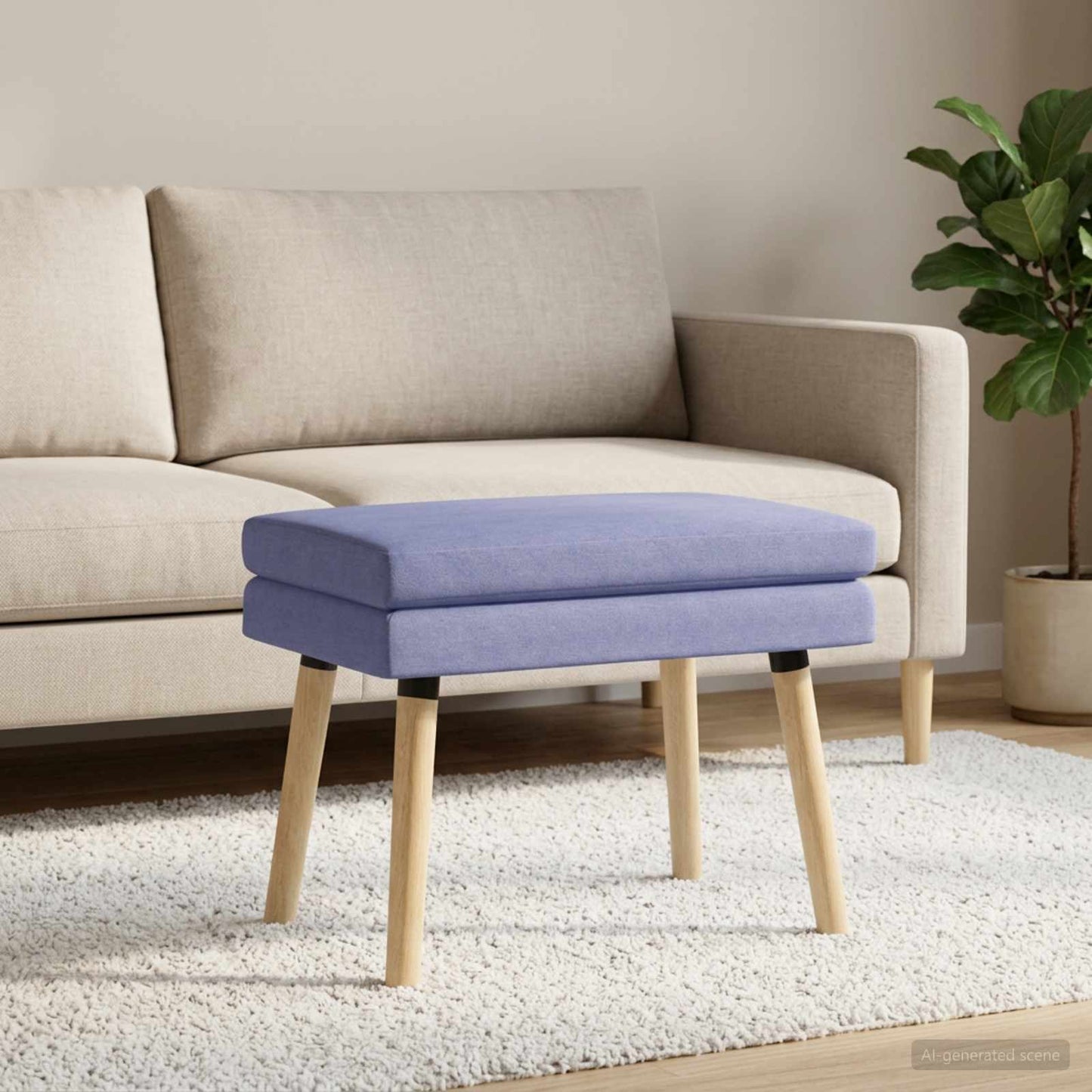 vidaXL Διπλή Επίστρωση Πάγκος Μπλε τζην 60 x 40 x 46 εκ. Ύφασμα