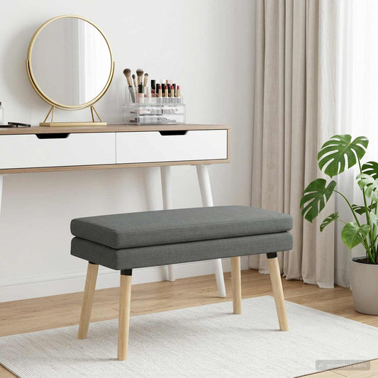 vidaXL Διπλή Επίστρωση Πάγκος Σκούρο Γκρι 80 x 40 x 47 εκ. Ύφασμα