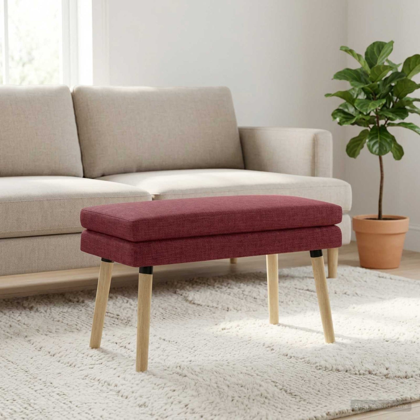 vidaXL Διπλή Επίστρωση Πάγκος Κόκκινο 80 x 40 x 47 εκ. Ύφασμα