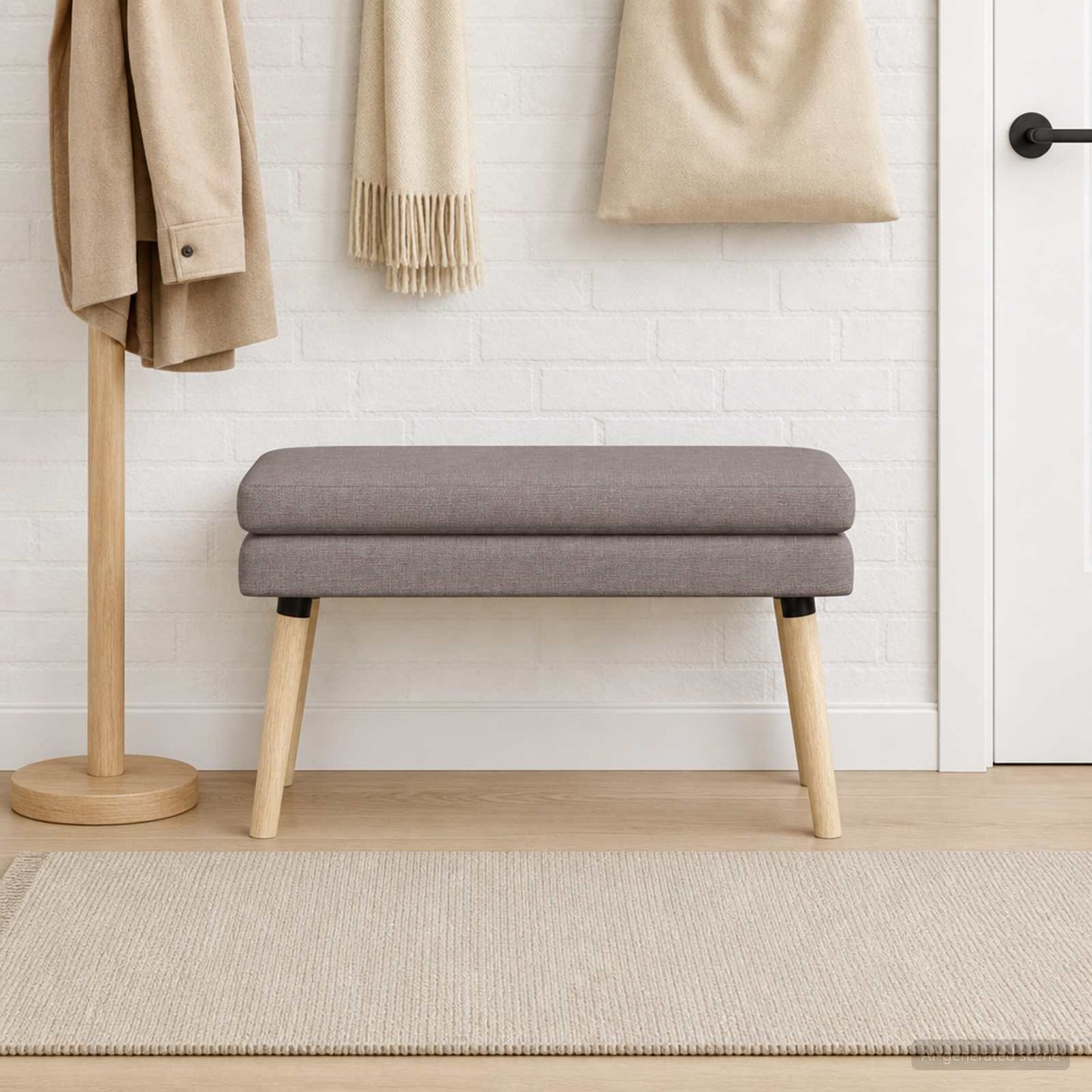 vidaXL Διπλή Επίστρωση Πάγκος Taupe 80 x 40 x 47 εκ. Ύφασμα