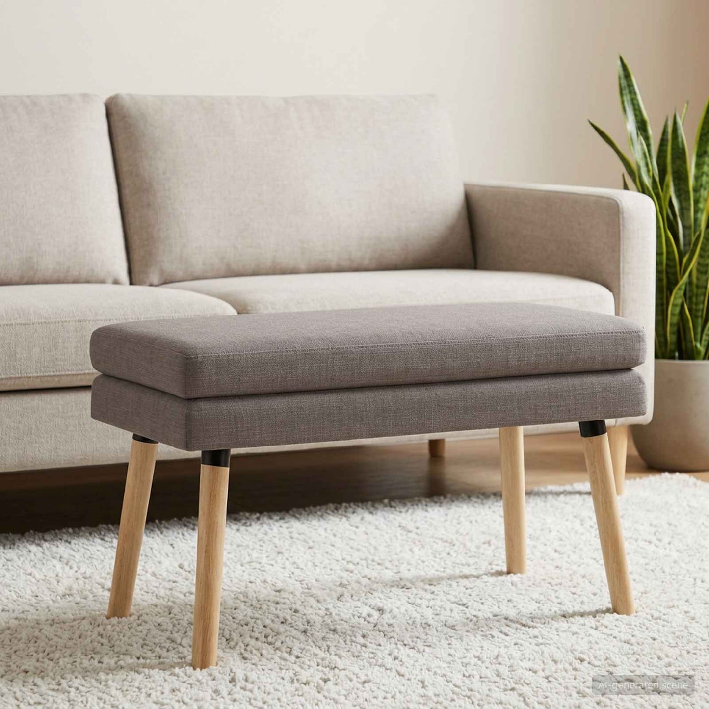 vidaXL Διπλή Επίστρωση Πάγκος Taupe 80 x 40 x 47 εκ. Ύφασμα
