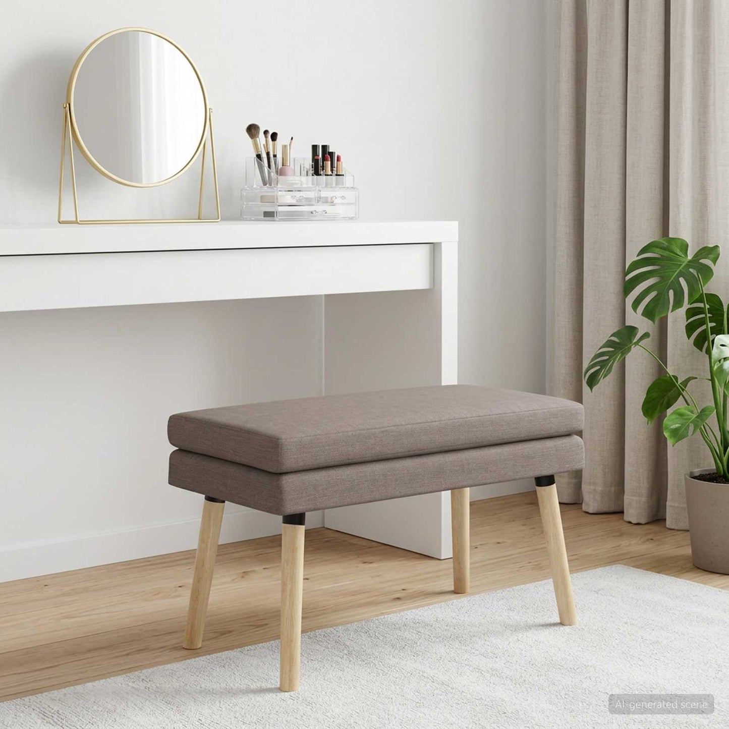 vidaXL Διπλή Επίστρωση Πάγκος Taupe 80 x 40 x 47 εκ. Ύφασμα