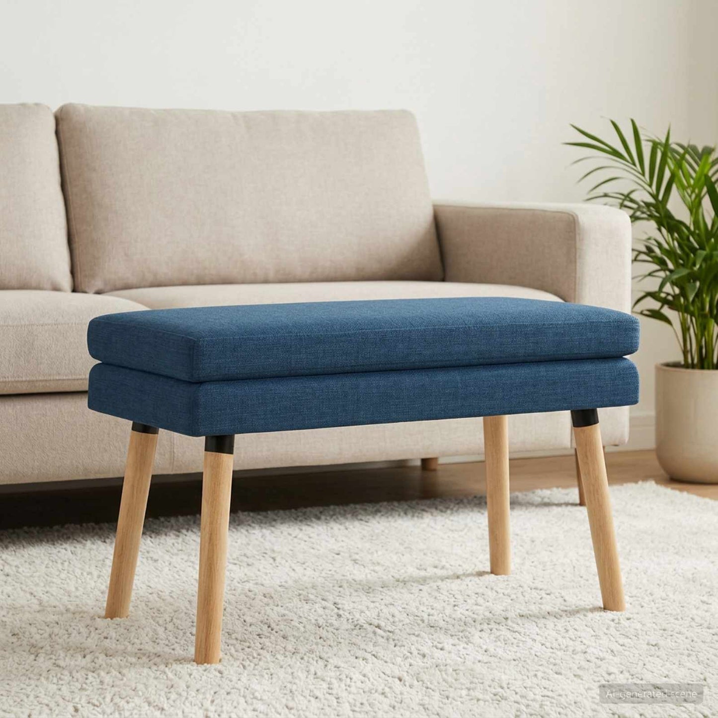 vidaXL Διπλή Επίστρωση Πάγκος Μπλε 80 x 40 x 47 εκ. Ύφασμα