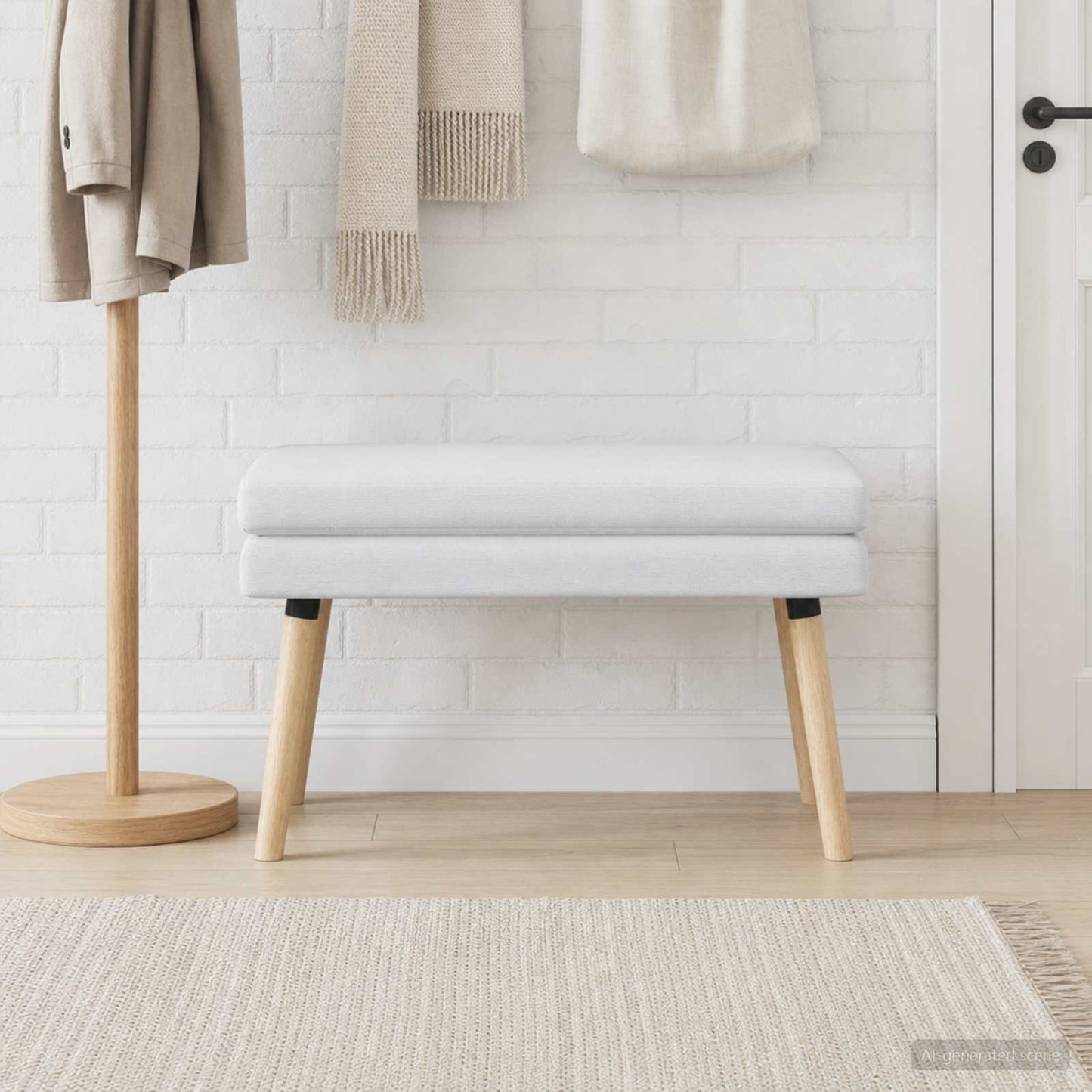 vidaXL Διπλή Επίστρωση Πάγκος Λευκό 80 x 40 x 47 εκ. Ύφασμα