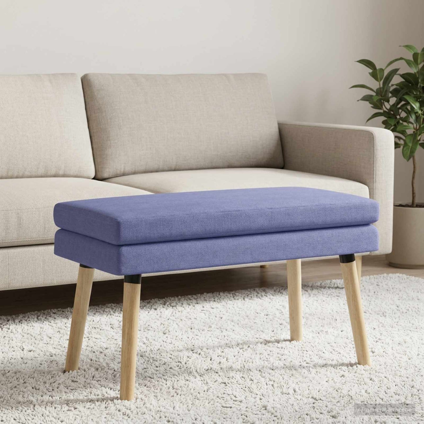 vidaXL Διπλή Επίστρωση Πάγκος Μπλε τζην 80 x 40 x 47 εκ. Ύφασμα