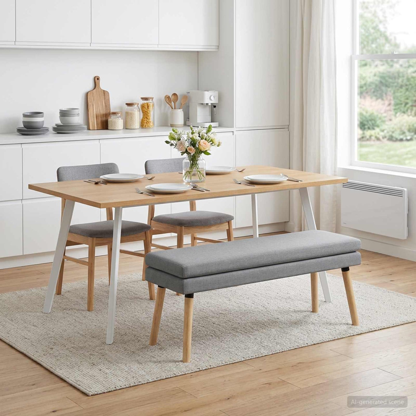 vidaXL Διπλή Επίστρωση Πάγκος Ανοιχτό γκρι 110 x 40 x 47 εκ. Ύφασμα