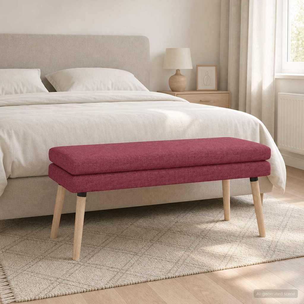 vidaXL Διπλή Επίστρωση Πάγκος Κόκκινο 110 x 40 x 47 εκ. Ύφασμα