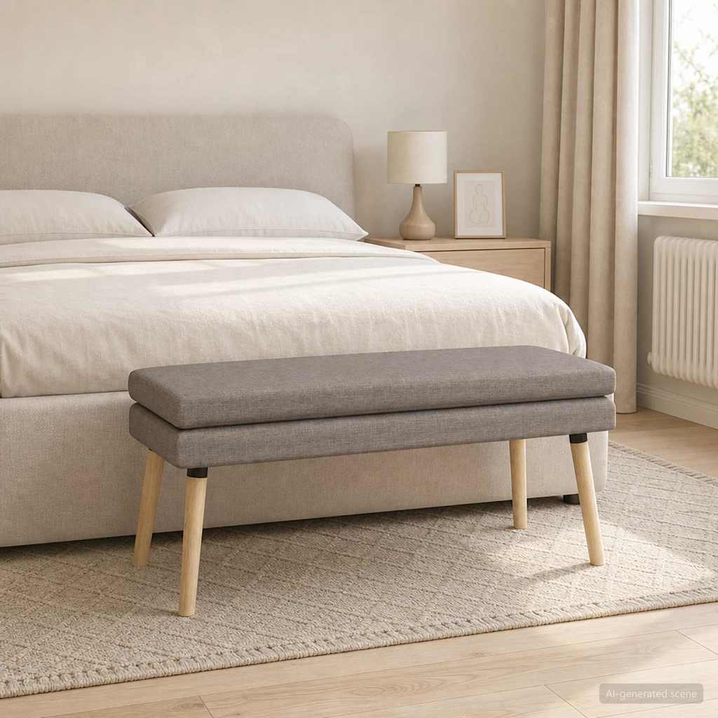 vidaXL Διπλή Επίστρωση Πάγκος Taupe 110 x 40 x 47 εκ. Ύφασμα
