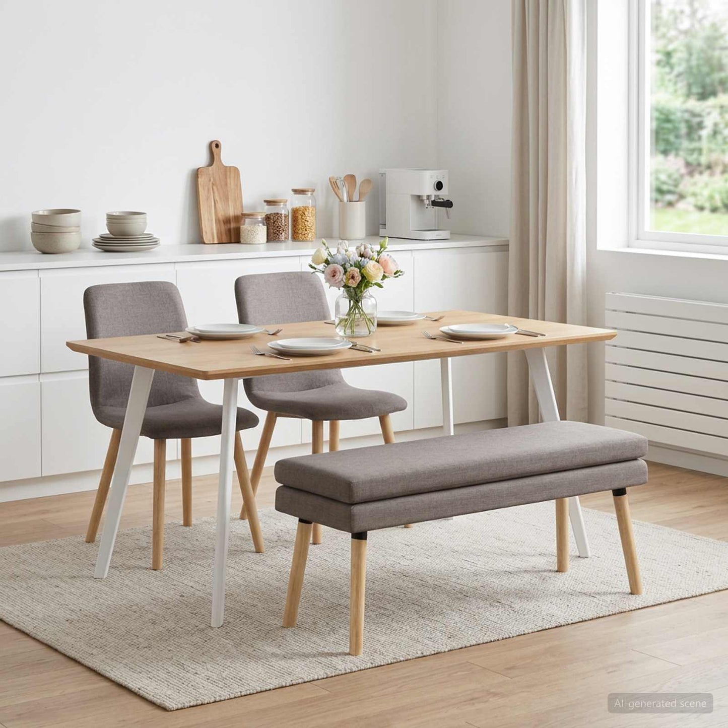 vidaXL Διπλή Επίστρωση Πάγκος Taupe 110 x 40 x 47 εκ. Ύφασμα