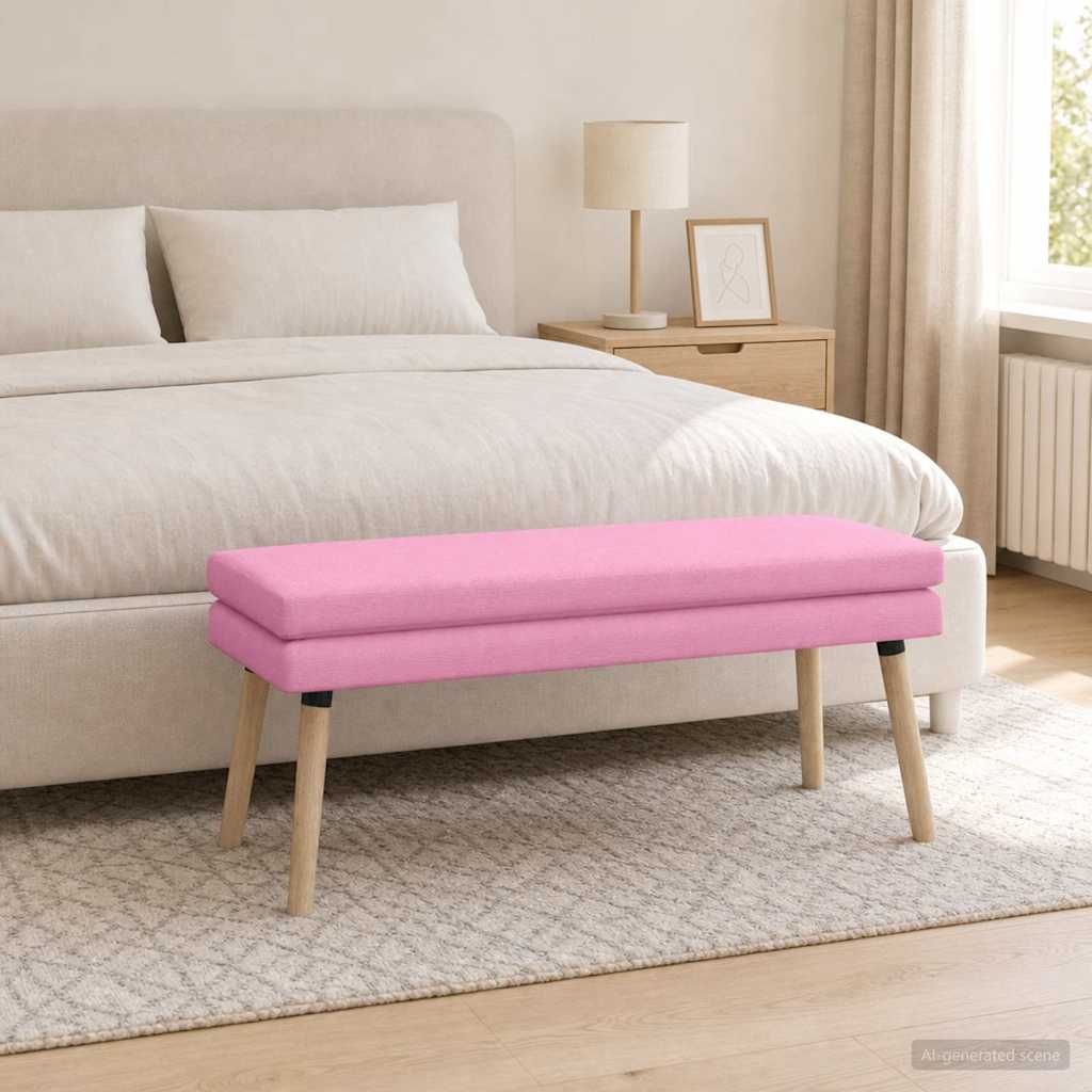 vidaXL Διπλή Επίστρωση Πάγκος Ροζ 110 x 40 x 47 εκ. Ύφασμα