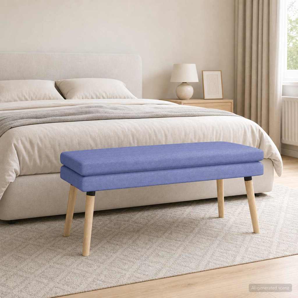 vidaXL Διπλή Επίστρωση Πάγκος Μπλε τζην 110 x 40 x 47 εκ. Ύφασμα