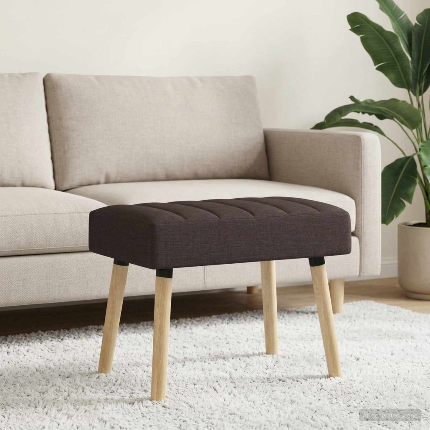 vidaXL Πάγκος με Καναλεύματα Σκούρο Καφέ 60 x 40 x 45 εκ. Ύφασμα