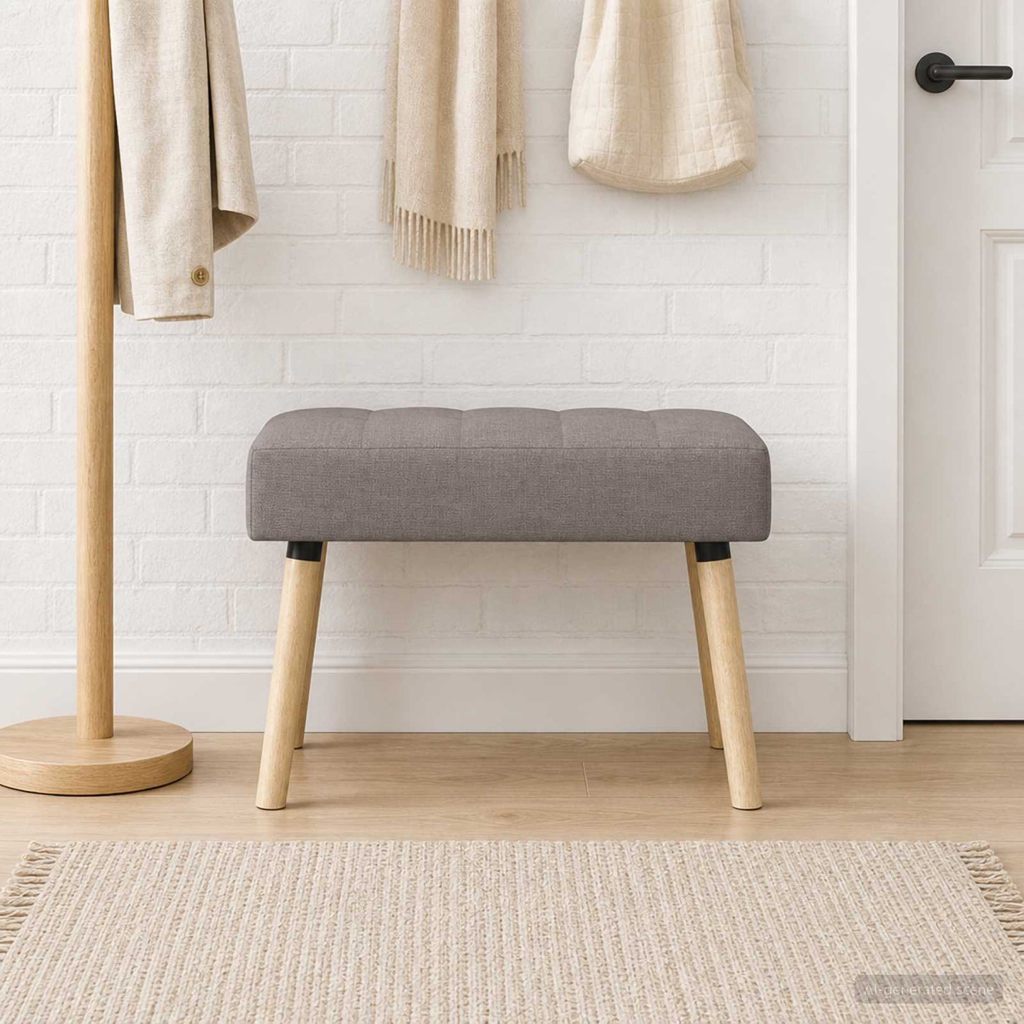 vidaXL Πάγκος με Καναλεύματα Taupe 60 x 40 x 45 εκ. Ύφασμα